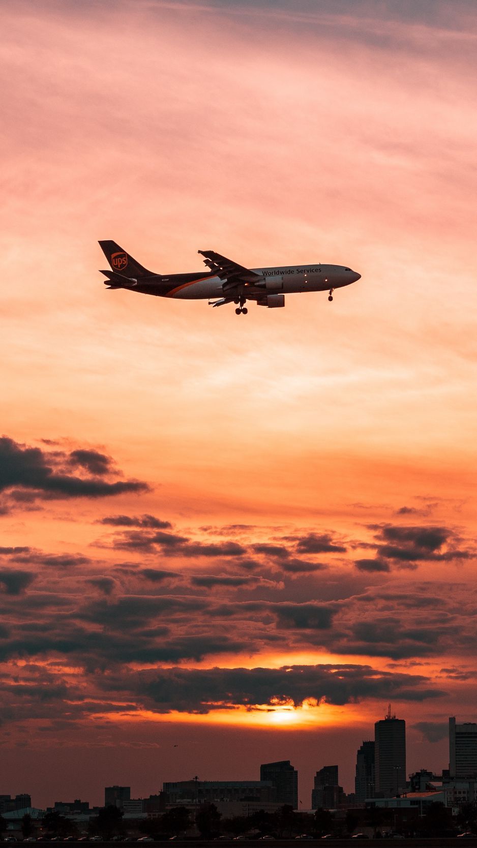 938x1668 Download Wallpaper 938x1668 Airplane, Sky, Flight, Clouds, Sunset Iphone 8 7 6s 6 For Parallax HD Background