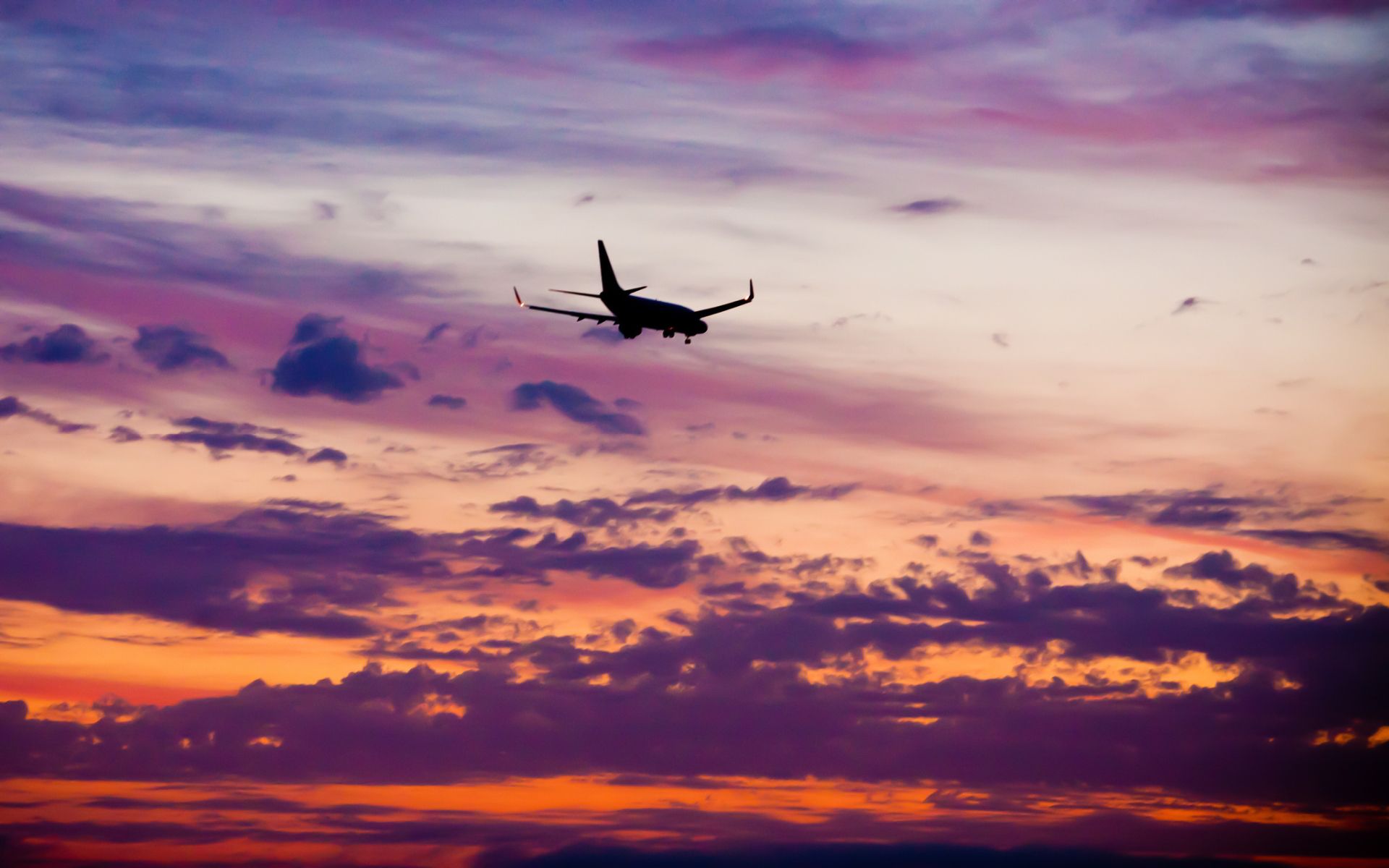 1920x1200 Airplane Sunset Wallpaper 07507