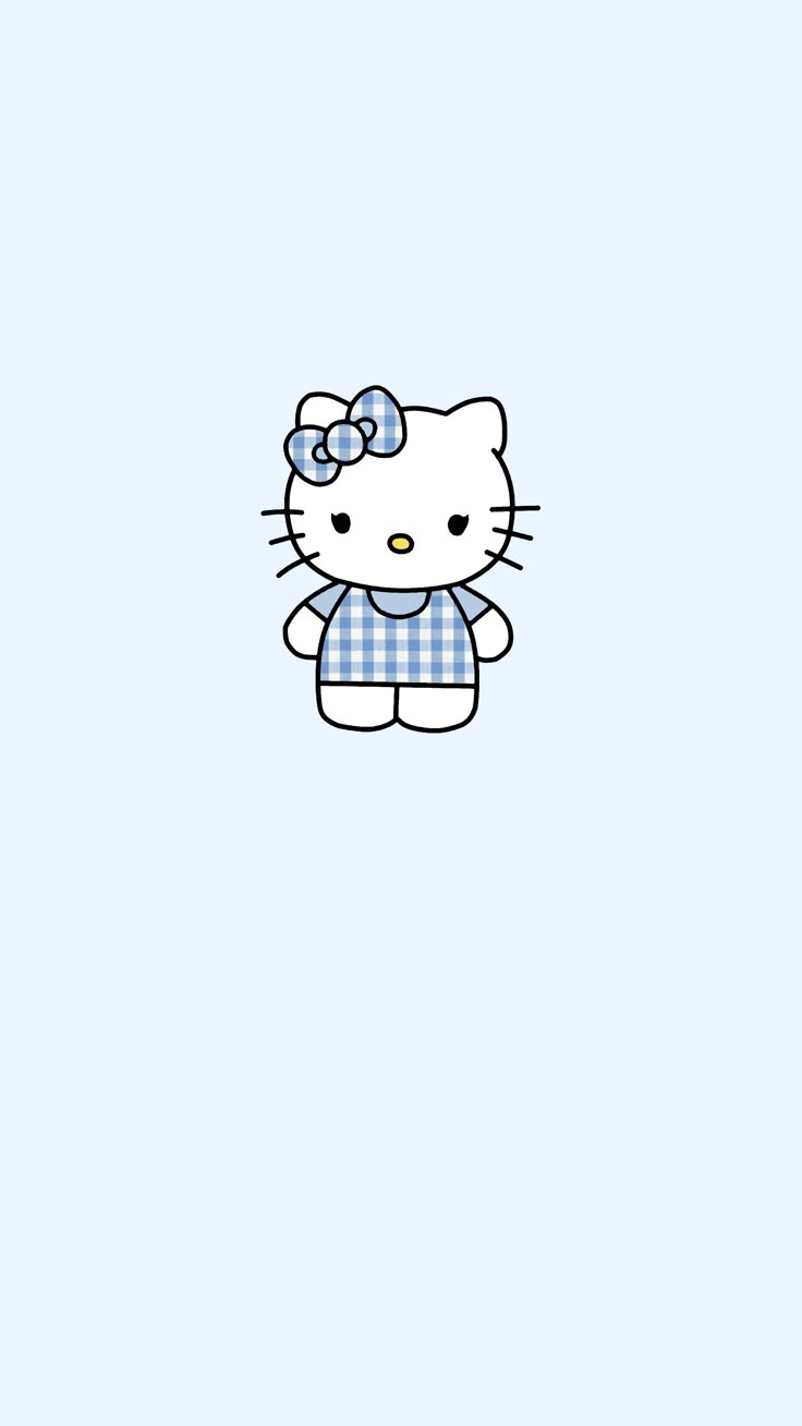 736x1308 Hello Kitty Blue Wallpaper
