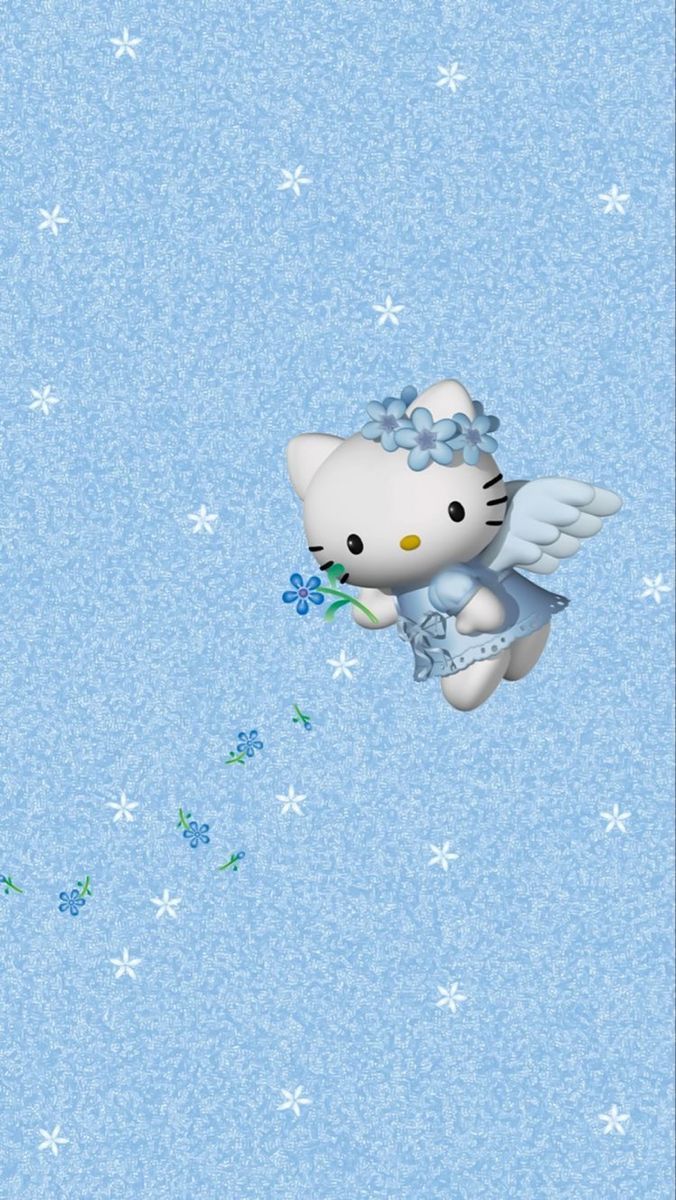 676x1200 Light Blue Hello Kitty Wallpaper