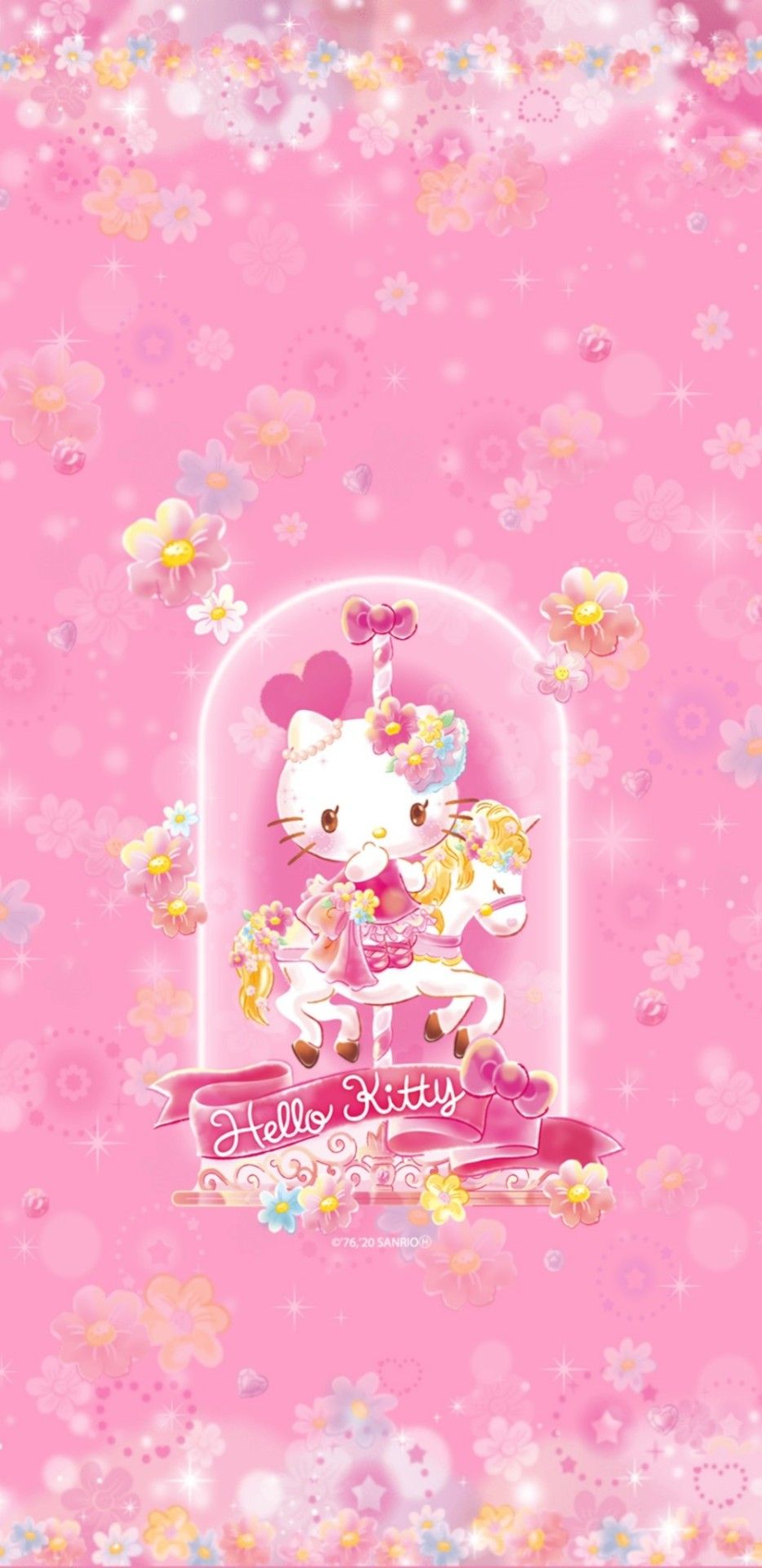 934x1920 Hello Kitty Florarium Wallpaper