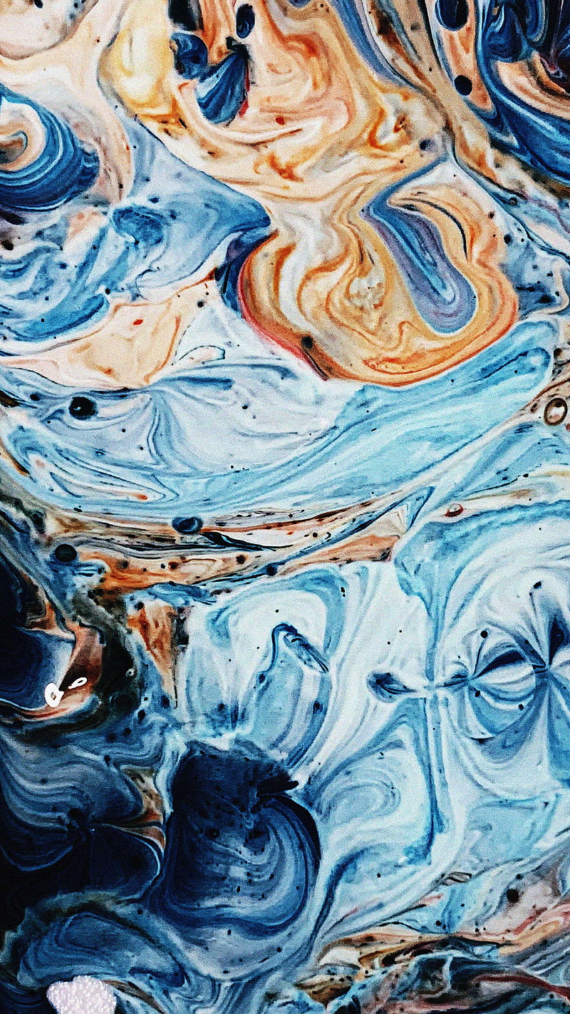 800x1422 Gold Ink Wash, abstract, Fluids, blue, fluid, graphic, illustration, ink, swirl, HD phone wallpaper