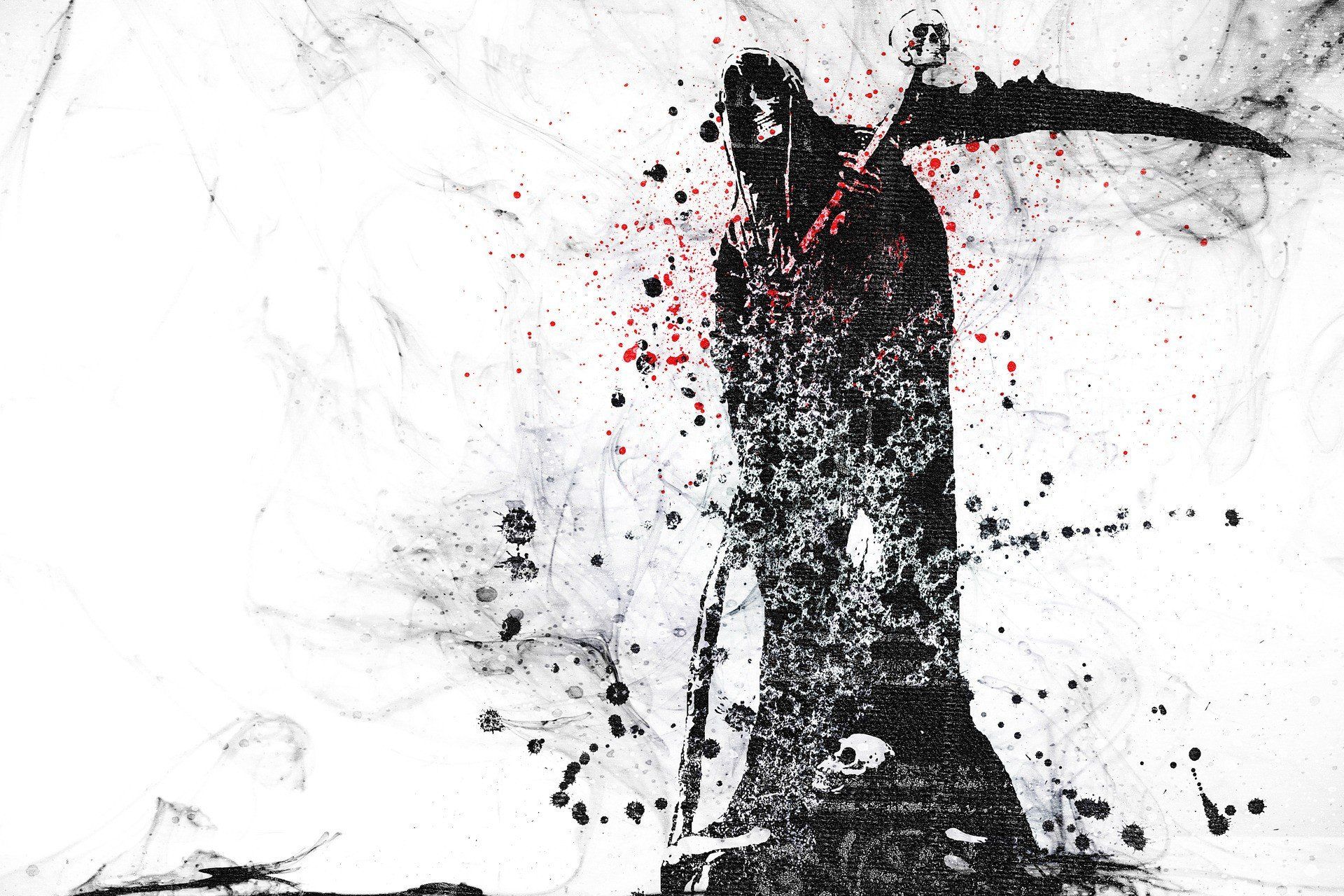 1920x1280 Grim Reaper, Death, Ink wash paintings Wallpaper HD / Desktop and Mobile Background