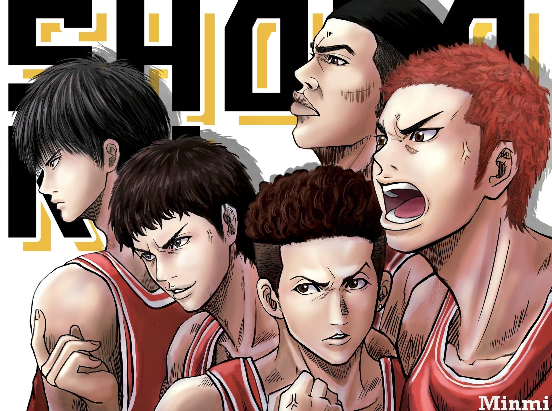1920x1430 Download Hanamichi Sakuragi Rukawa Kaede Miyagi Ryouta Mitsui Hisashi Akagi Takenori Anime Slam Dunk 4k Ultra HD Wallpaper
