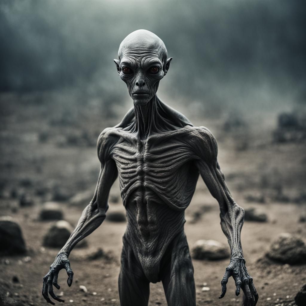 1024x1024 Grey Alien Portrait from Zeta Reticuli