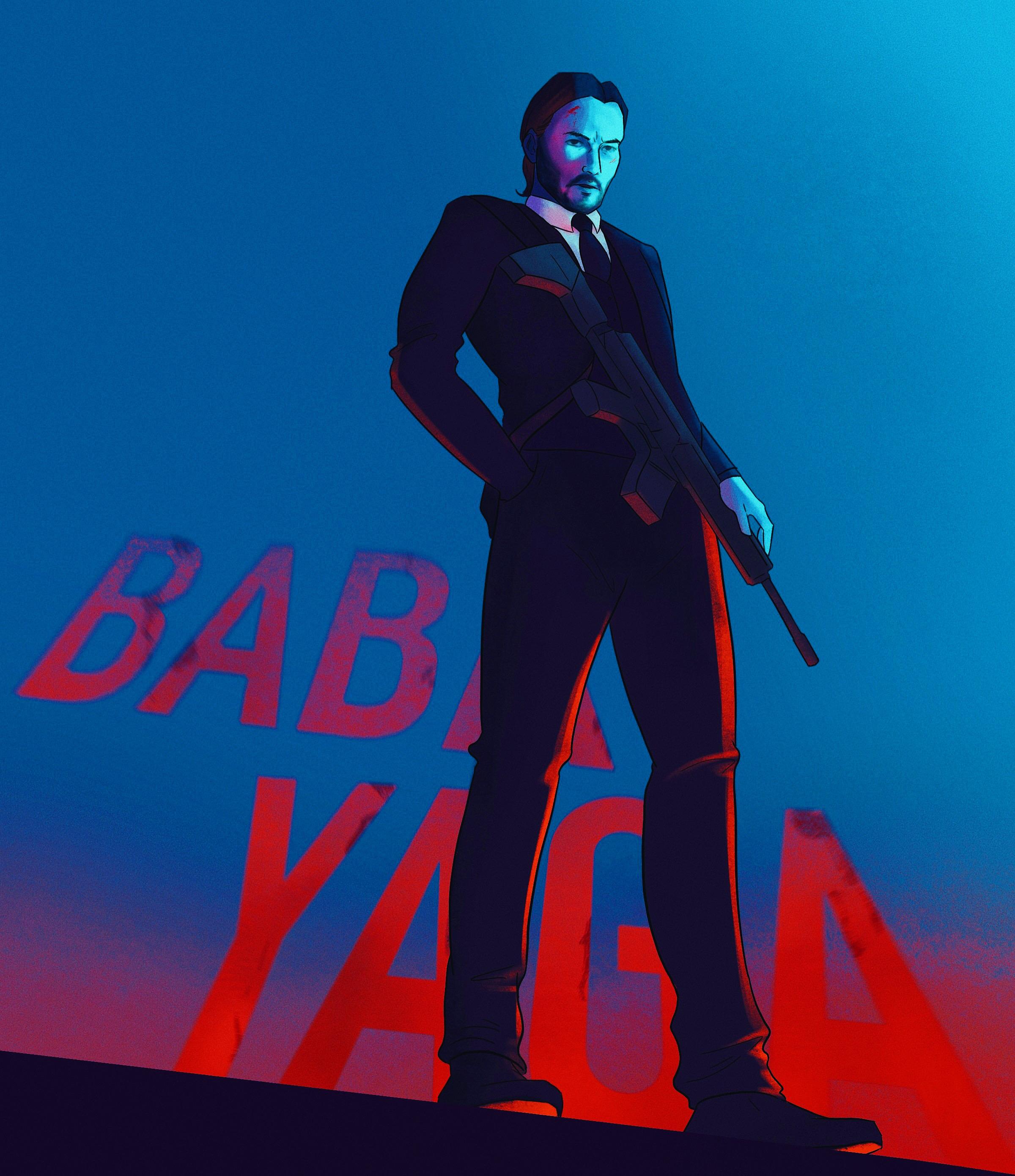 2400x2782 Keanu as John Wick, Baba Yaga, by me! insta @artbyhelenhe