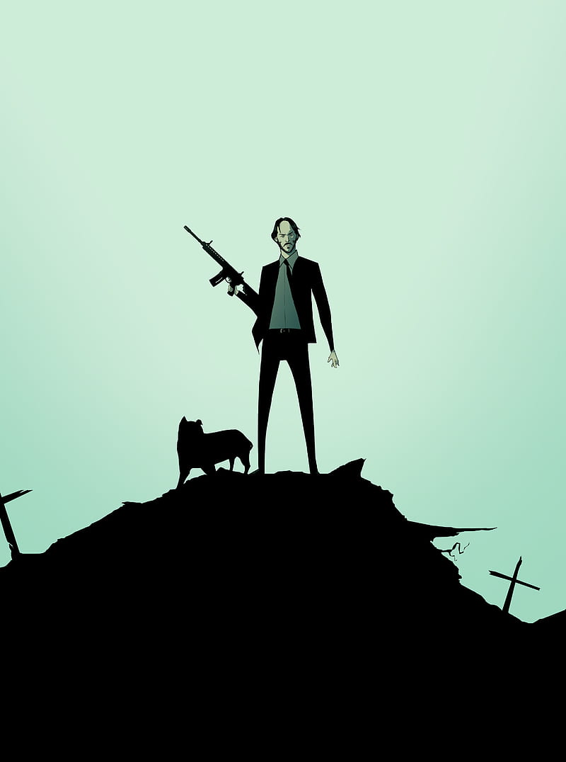 800x1076 John Wick and Dog, HD phone wallpaper