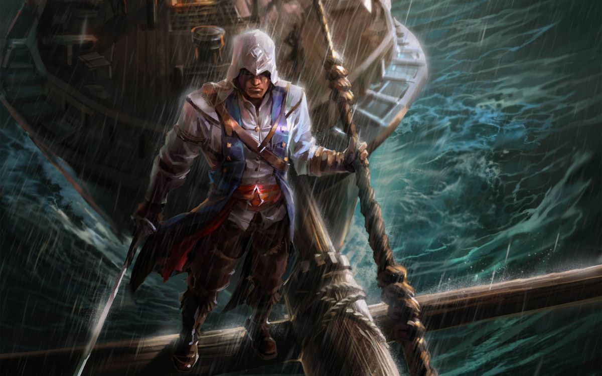 1200x750 Wallpaper Desmond Miles, Fan Art, Connor Kenway, pc Game, Adventurer, Background Free Image