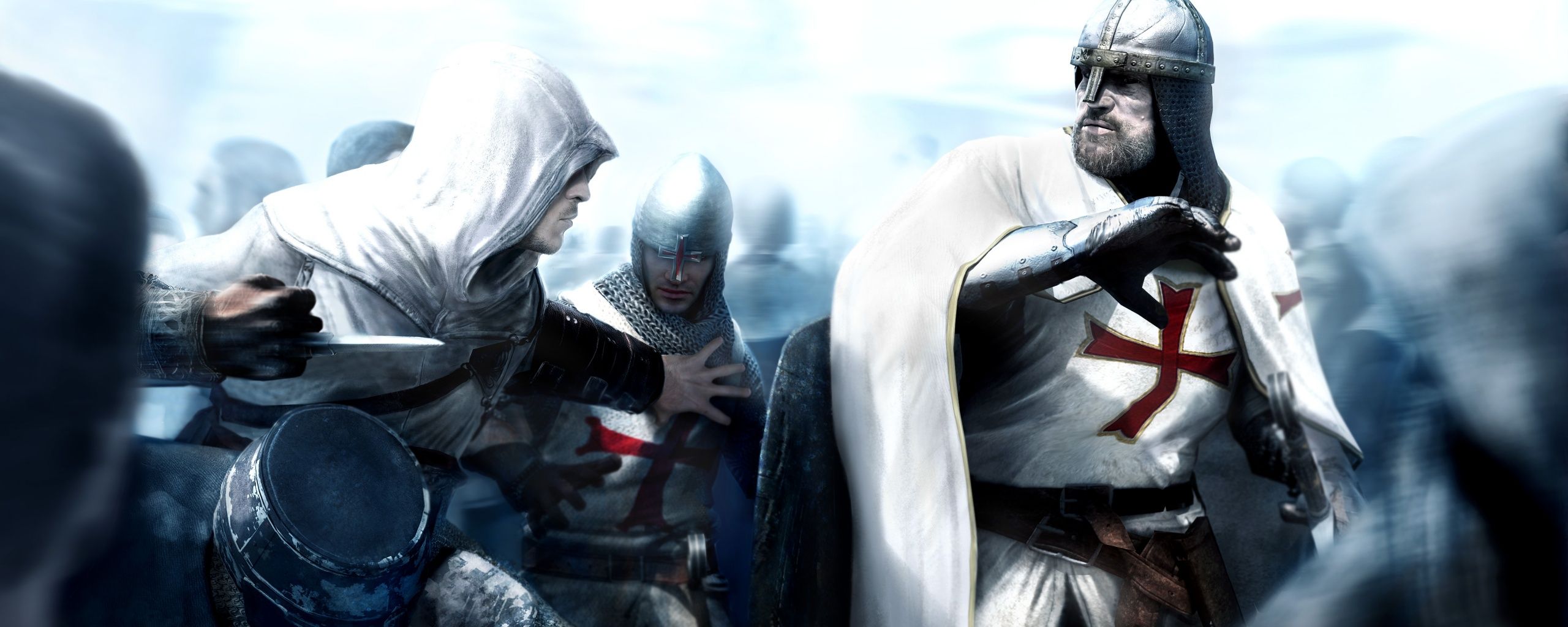 2560x1024 Wallpaper Assassins Creed, Altar Ibn LaAhad, Knight, Ezio Auditore, Desmond Miles, Background Free Image