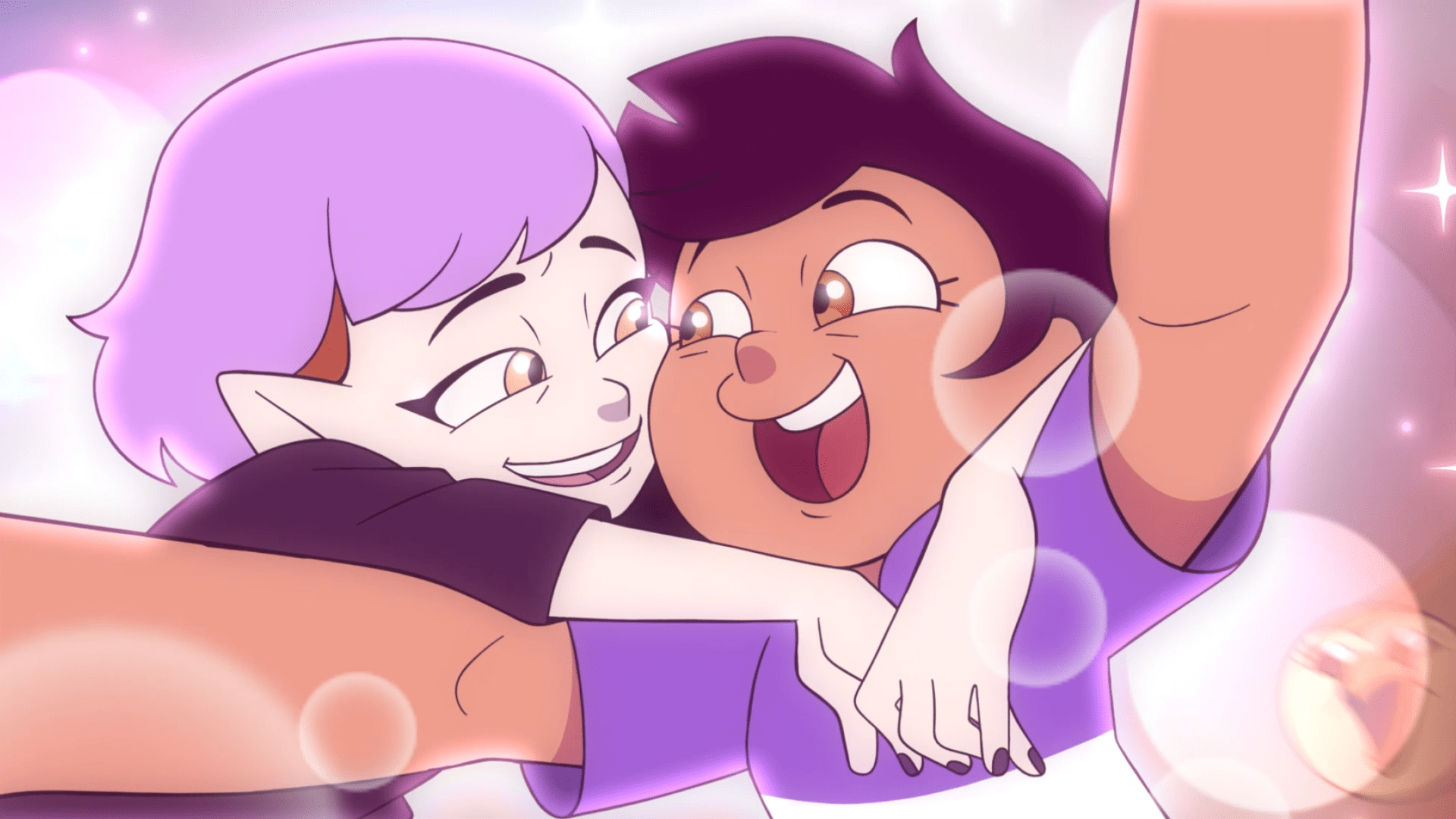 1920x1080 The Owl House HD Wallpaper: Amity Blight & Luz Noceda Friendship Glowx1080