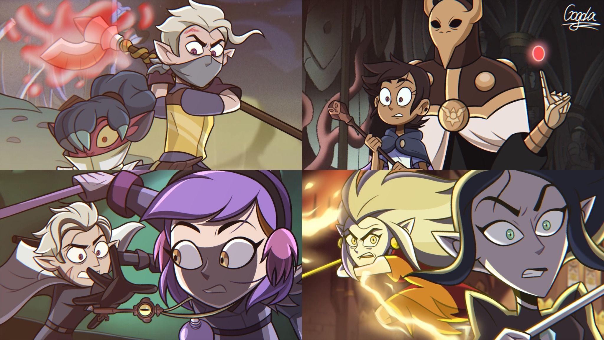 2048x1152 Phone wallpaper: Tv Show, The Owl House, Amity Blight, Eda Clawthorne, Hunter (The Owl House), Kikimora (The Owl House), Lilith Clawthorne, Luz Noceda 1045843