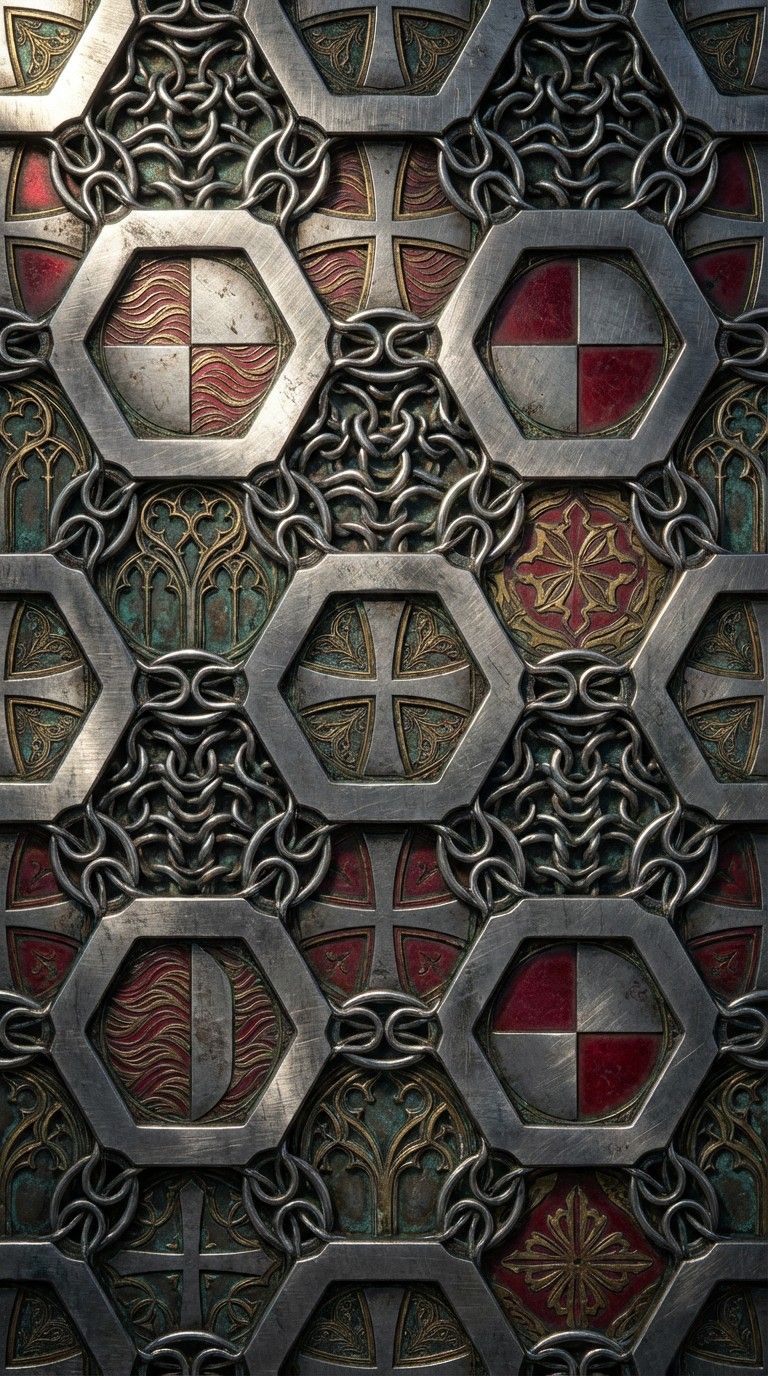 768x1376 Free Interlocking Golden Links Image, Geometric, Tessellation