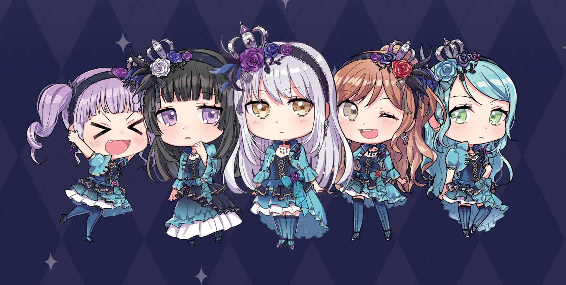 1920x967 Download Chibi Anime BanG Dream! Wallpaper