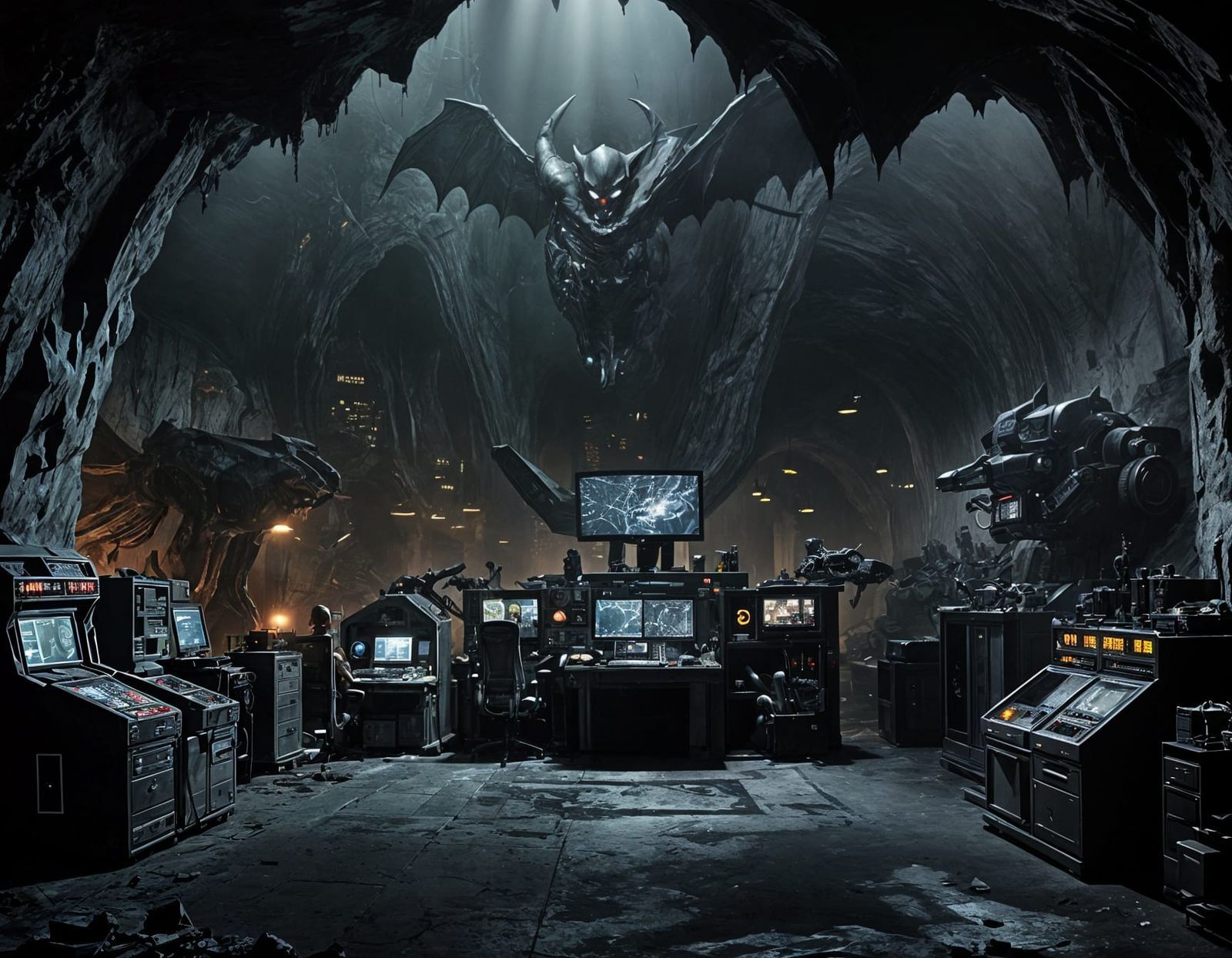 1600x1244 The Batcave Tech Batcave In A Dark Cavern
