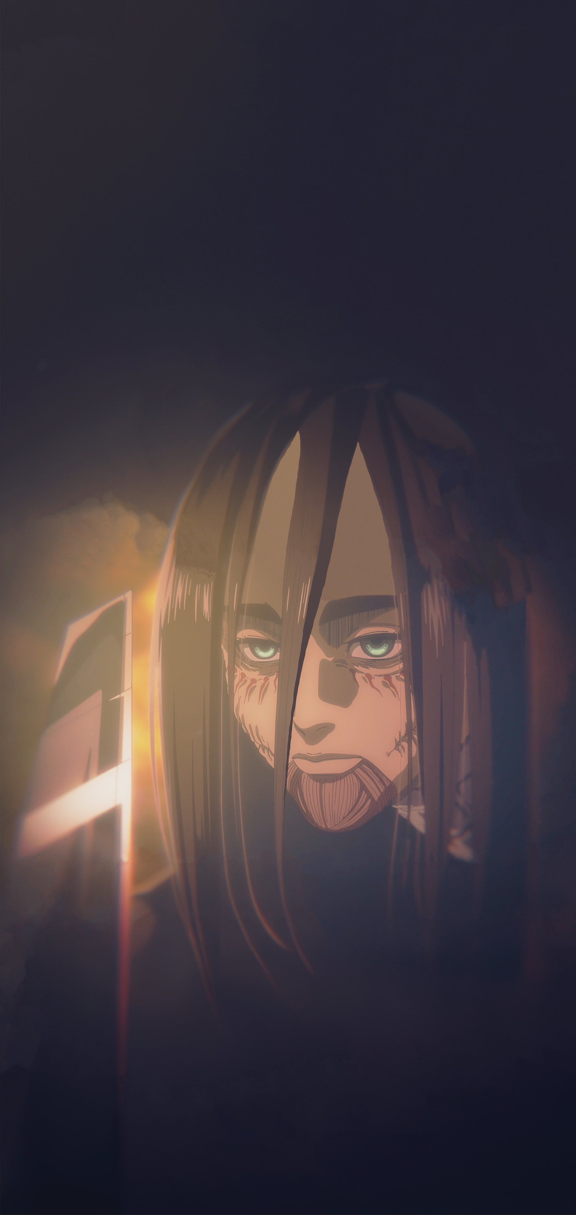 1942x4096 Eren Yeager Dark Aura on Titan Wallpaper
