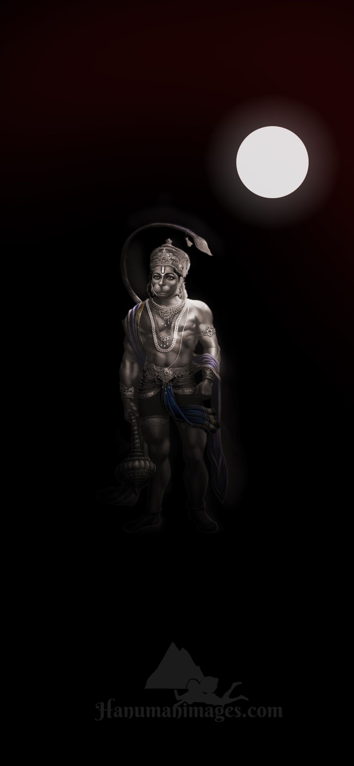 1170x2532 Hanuman Ji Black Wallpaper