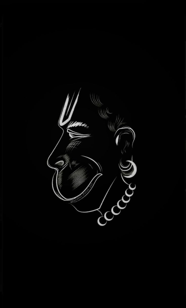 736x1216 Lord hanuman black wallpaper. Hanuman art black background, Black art tattoo, Art drawings