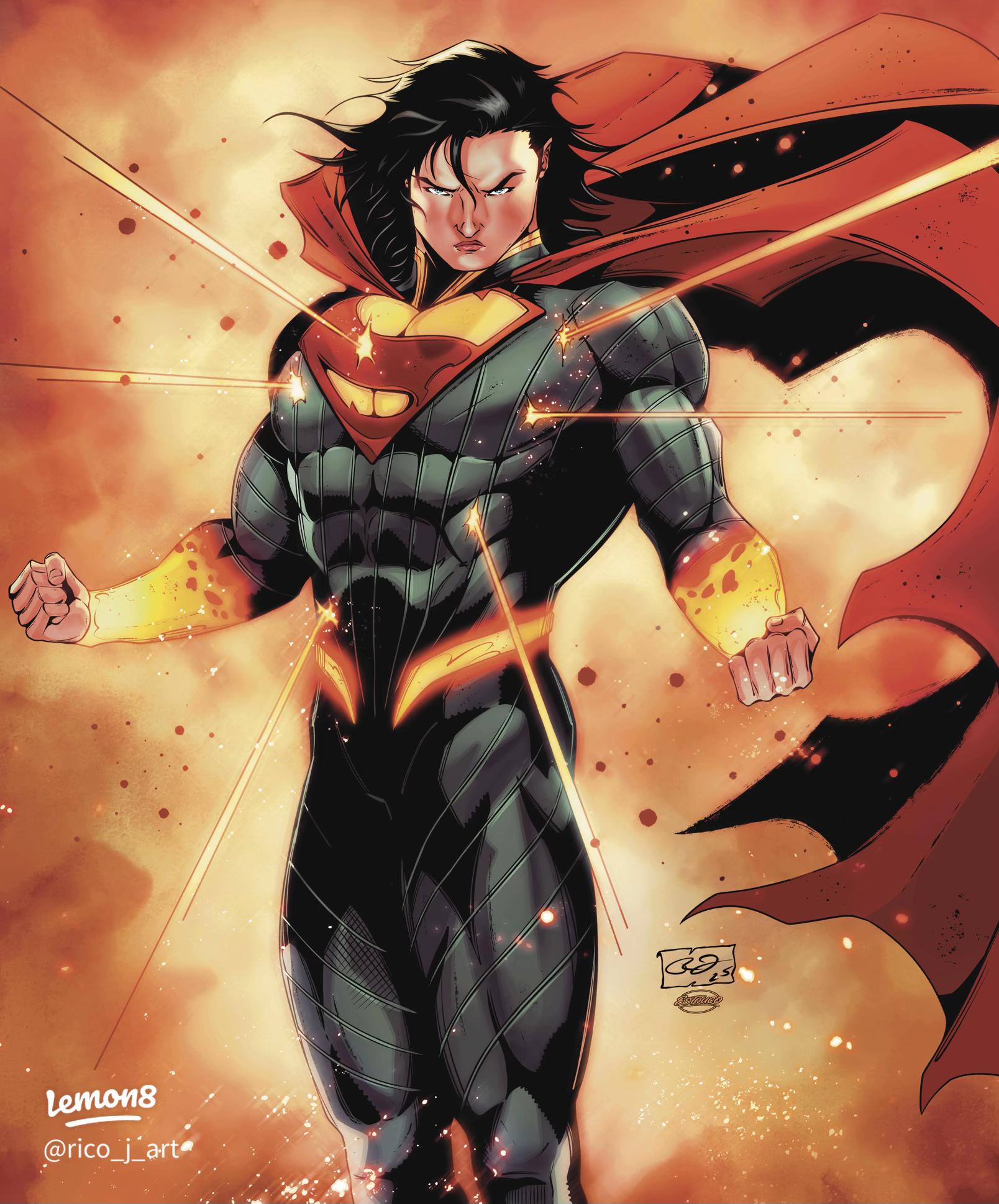 1608x1939 Absolute Superman Art: Epic Fan Redesign with Dark Suit & Long Hair