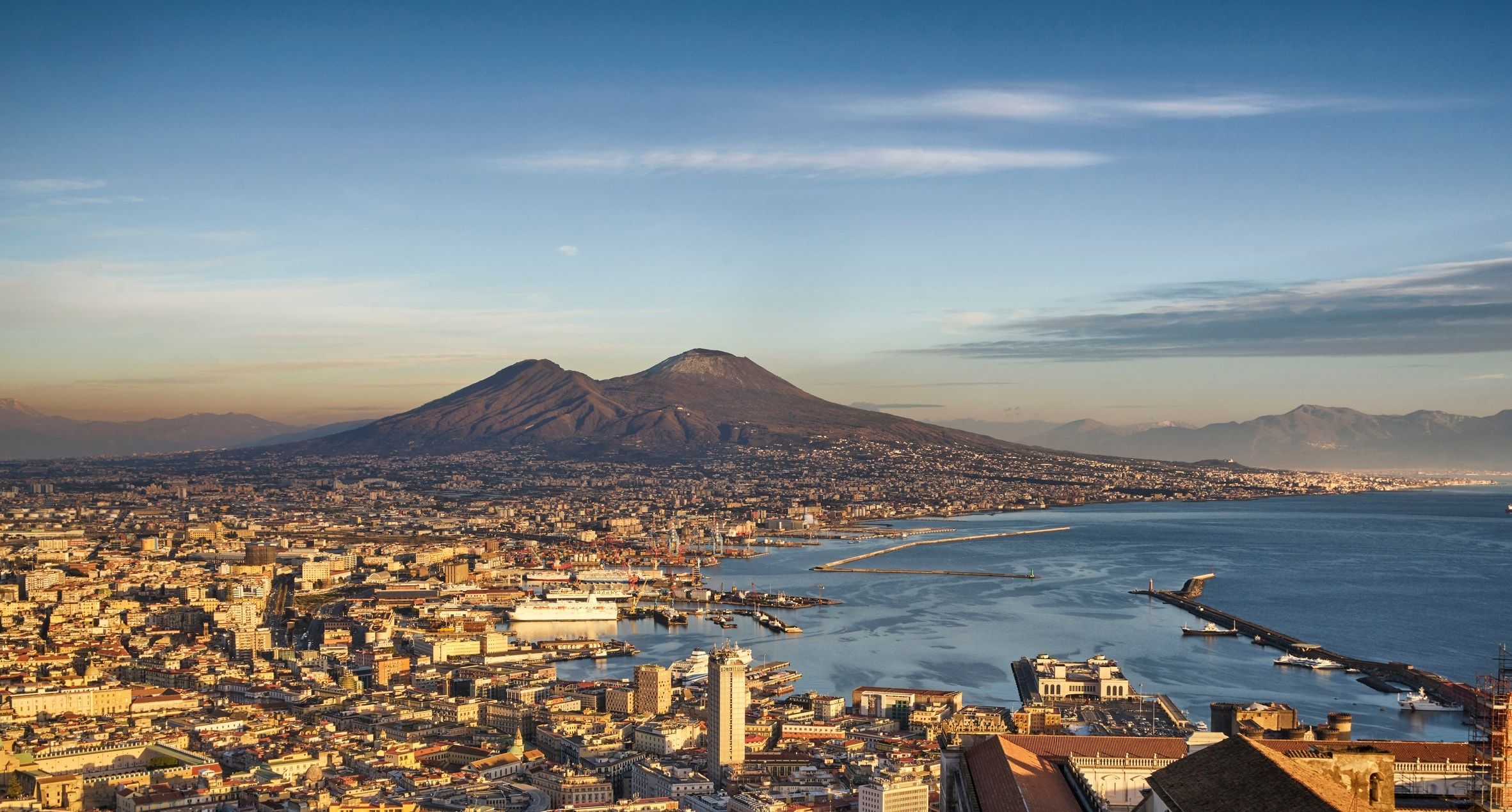2363x1269 Mount Vesuvius Wallpaper