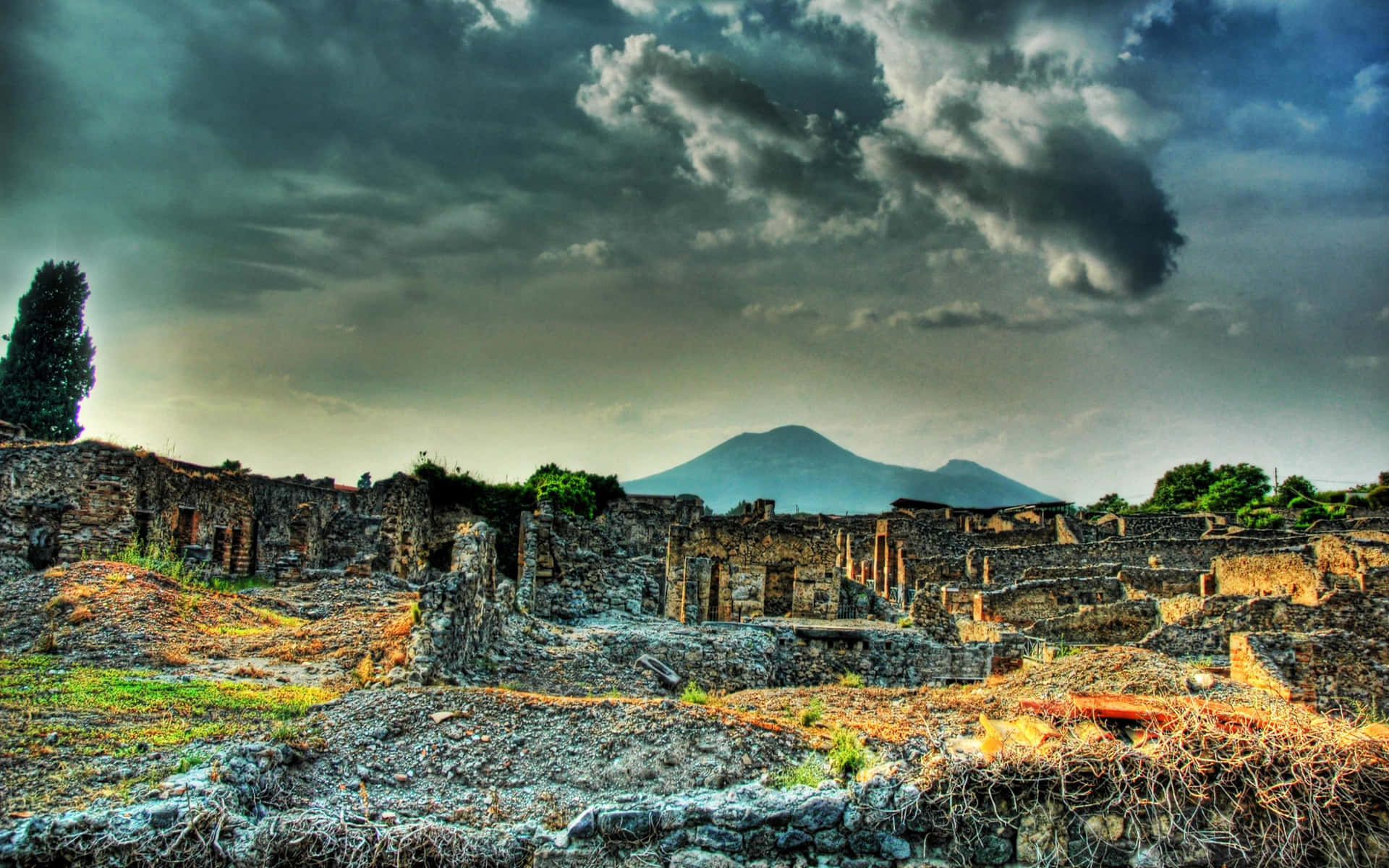 1920x1200 Download Pompeii Ancient Ruins And Mount Vesuvius Marvelous View Wallpaper
