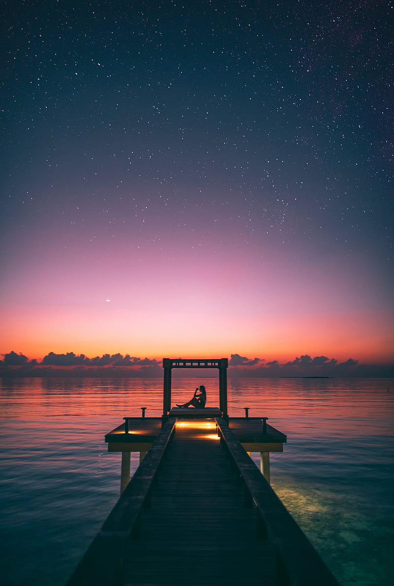 800x1188 Sunset View, alone, beach, scenes, , best, , graphy, HD phone wallpaper