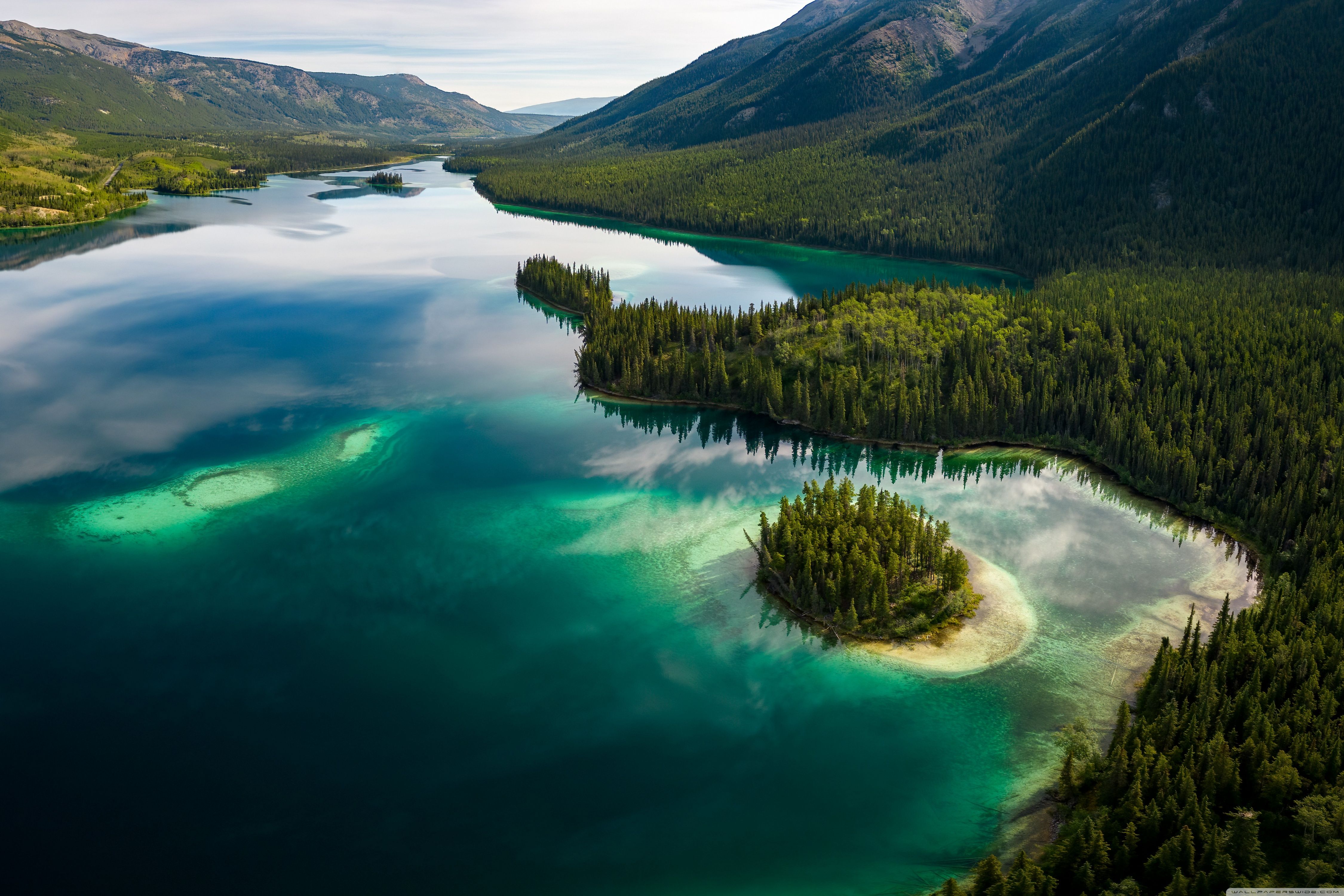4500x3000 Lake Island Aerial View 4K UHD Wallpaper for UltraHD Desktop and TV : Widescreen and UltraWide Display : Dual and Triple Monitor : Smartphone and Tablet Devices