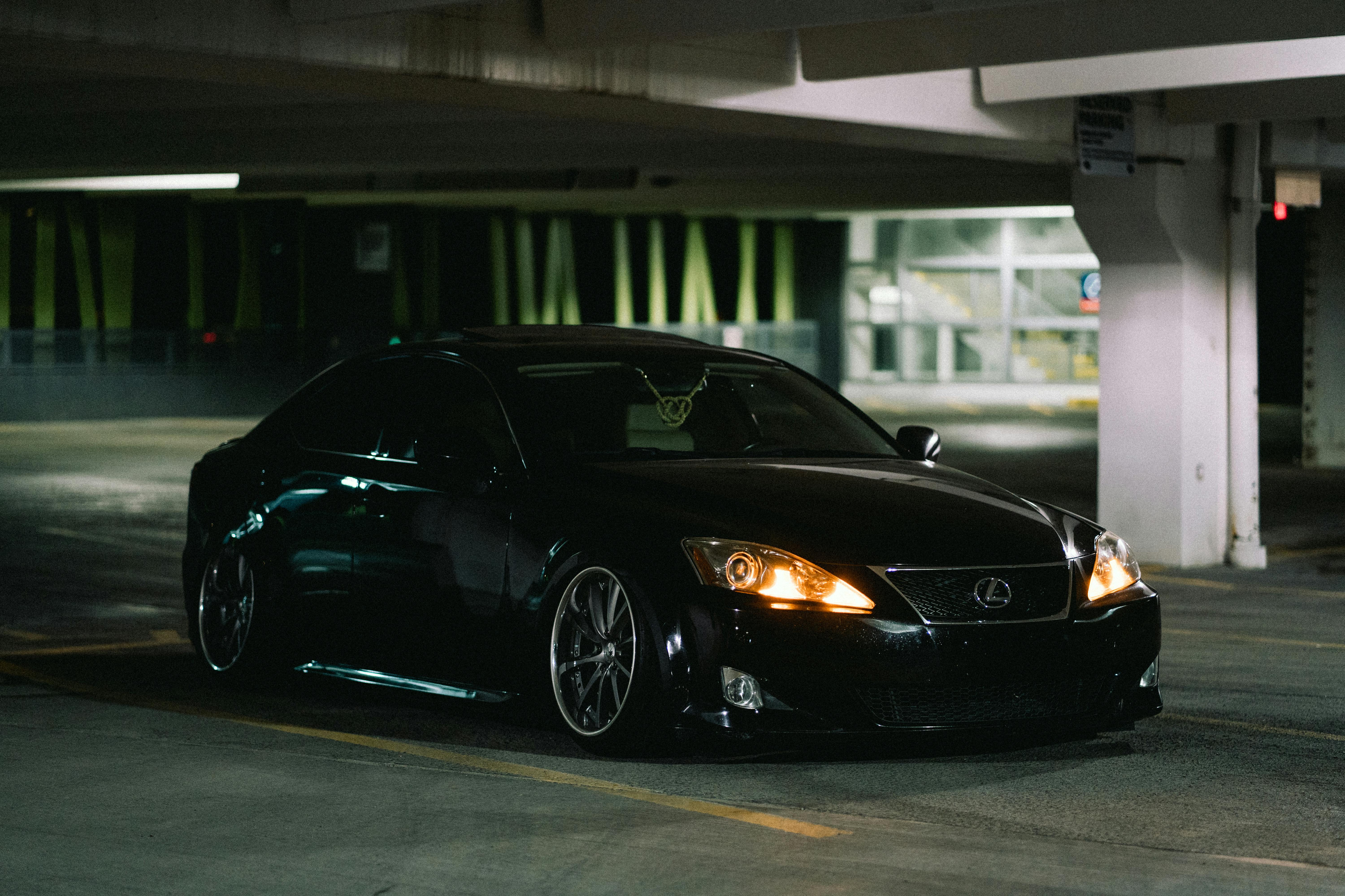 6000x4000 A Black Lexus Car with Open Lights · Free