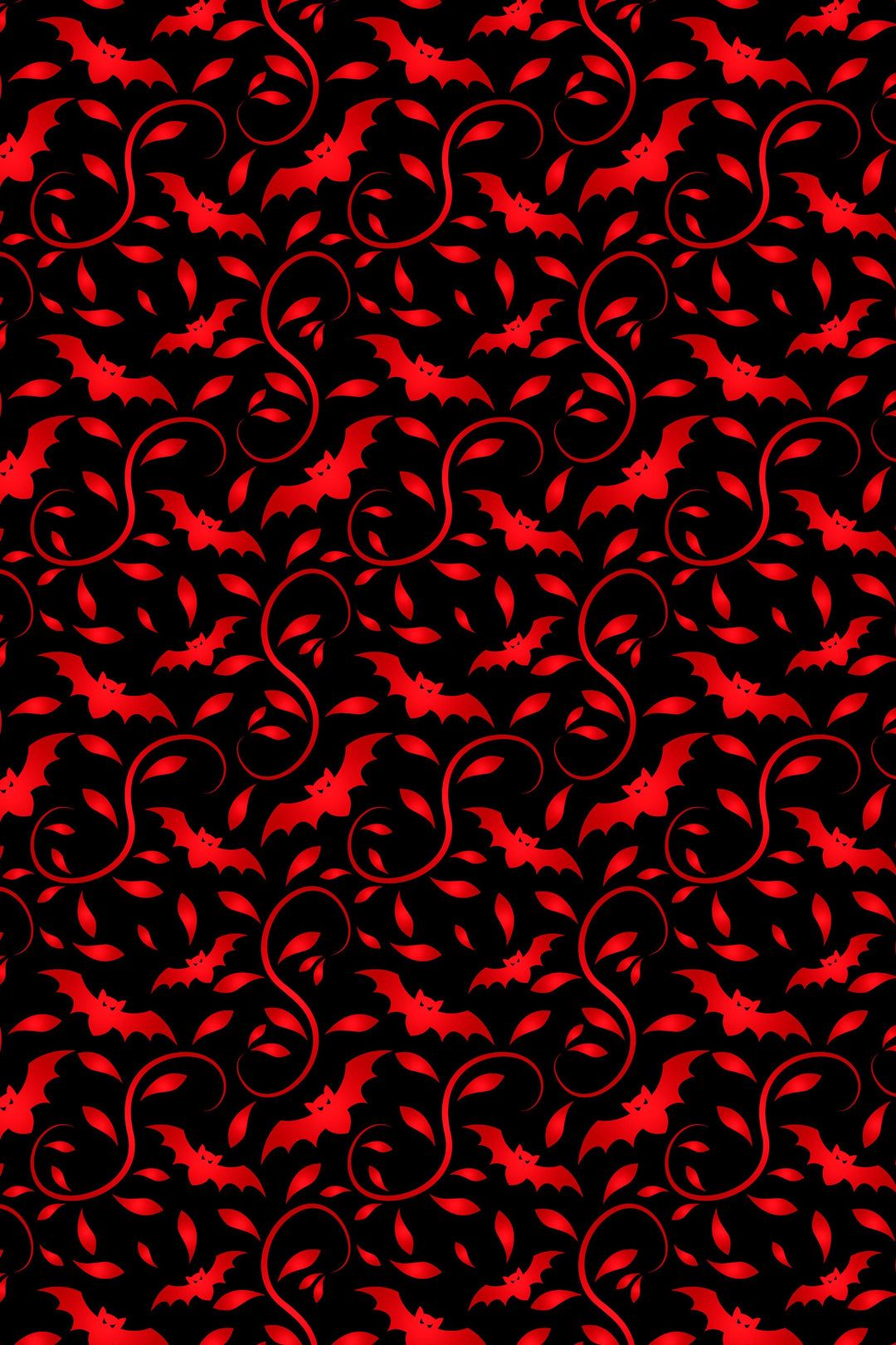 1080x1620 Modern Halloween Spooky Red Bats Pre Pasted Wallpaper Online Shop Peel & Stick Canvas Vinyl / Sample 12x9 In