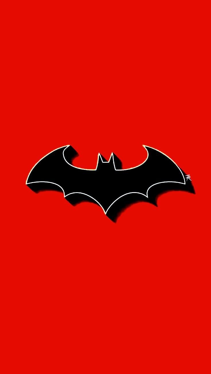 736x1308 Batman Symbol on Red Background. Batman orange wallpaper, Red bat wallpaper, Red bat signal
