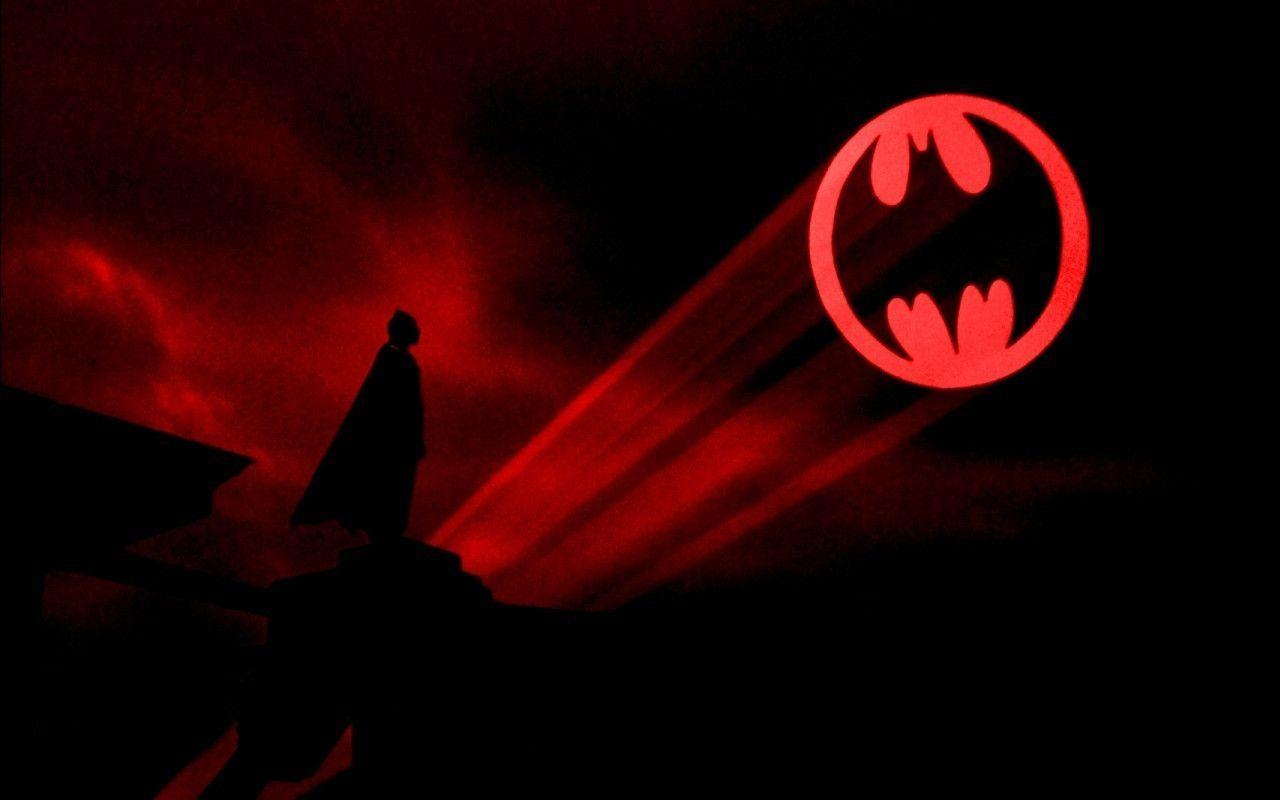 1280x800 Red Bat Symbol On Logo