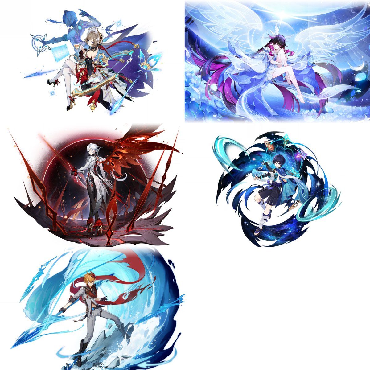 1200x1200 sandrone got every harbinger's color in her splash art