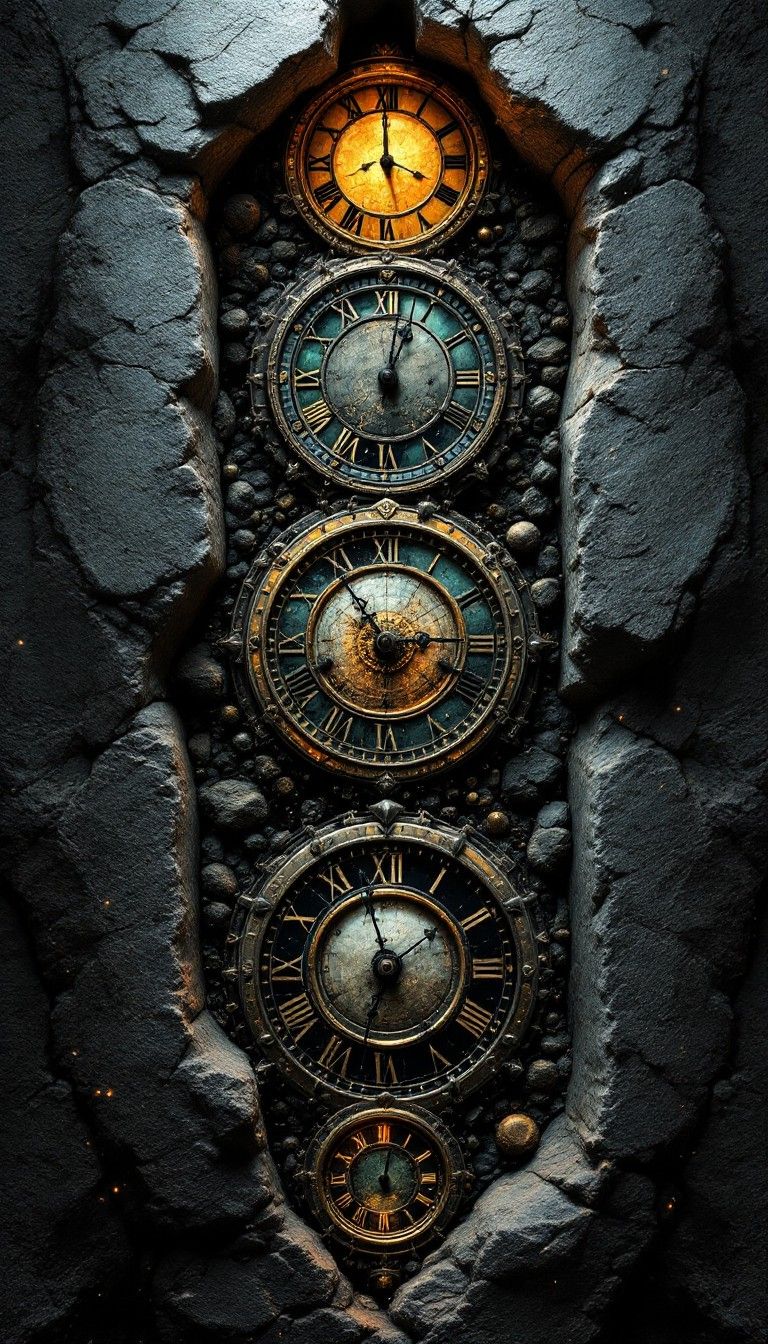768x1344 Free Time's Ancient Secrets Image, Clock, Stone