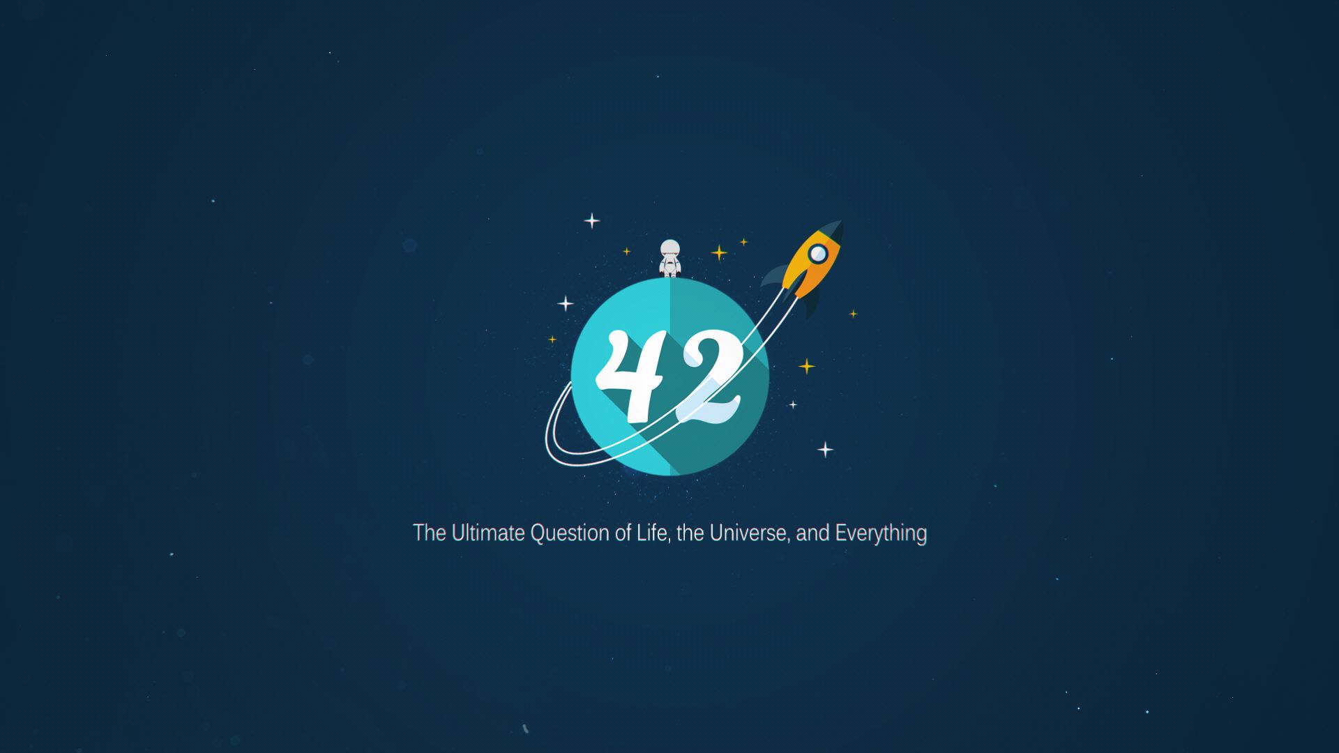 1920x1080 Wallpaper fiction, movie, Hitchhiker's guide to the galaxy, The answer to the ultimate question of life the universe and for mobile and desktop, section минимализм, resolution 1920x1080