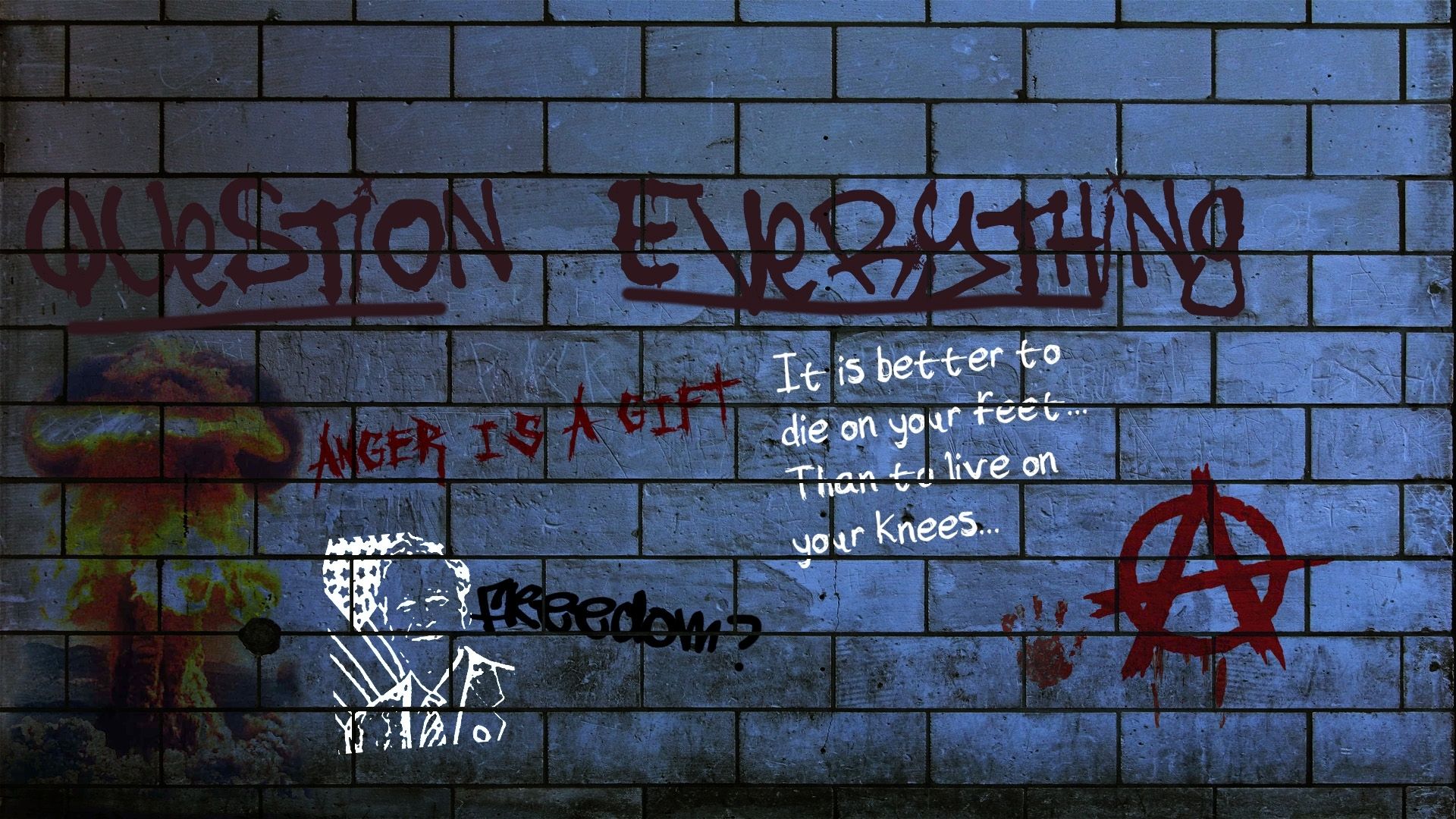 1920x1080 Phone wallpaper: Anarchy, Graffiti, Dark 546851