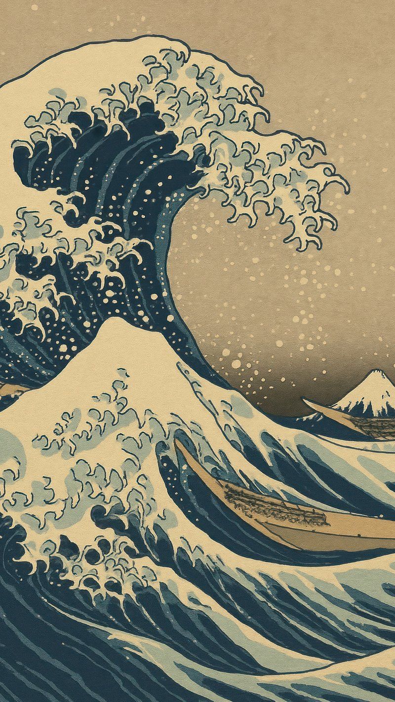800x1422 Hokusai iPhone wallpaper, mobile background. Free Photo Illustration