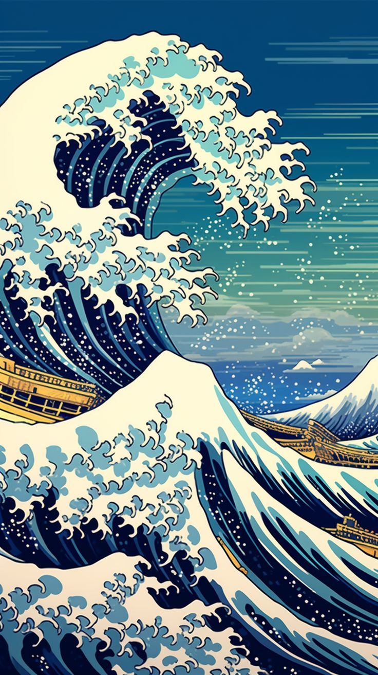 736x1313 Revive Your Walls with the Energy of Hokusai's Great Wave
