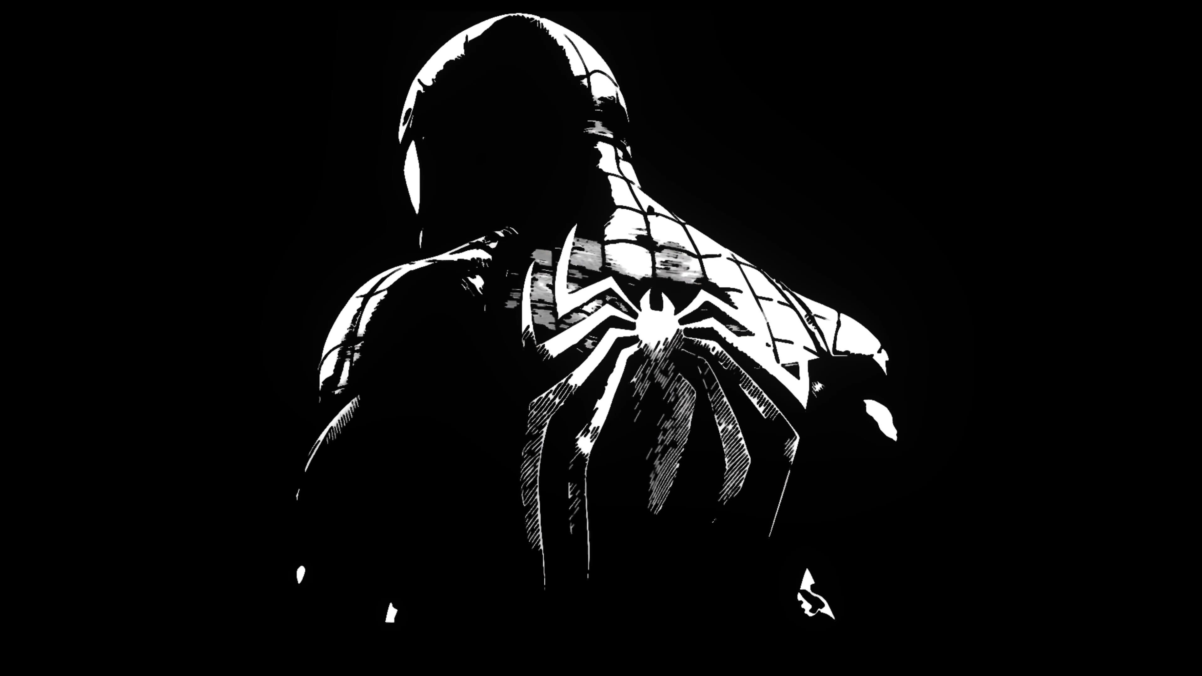 3840x2160 Spider Man Black Web Live Wallpaper