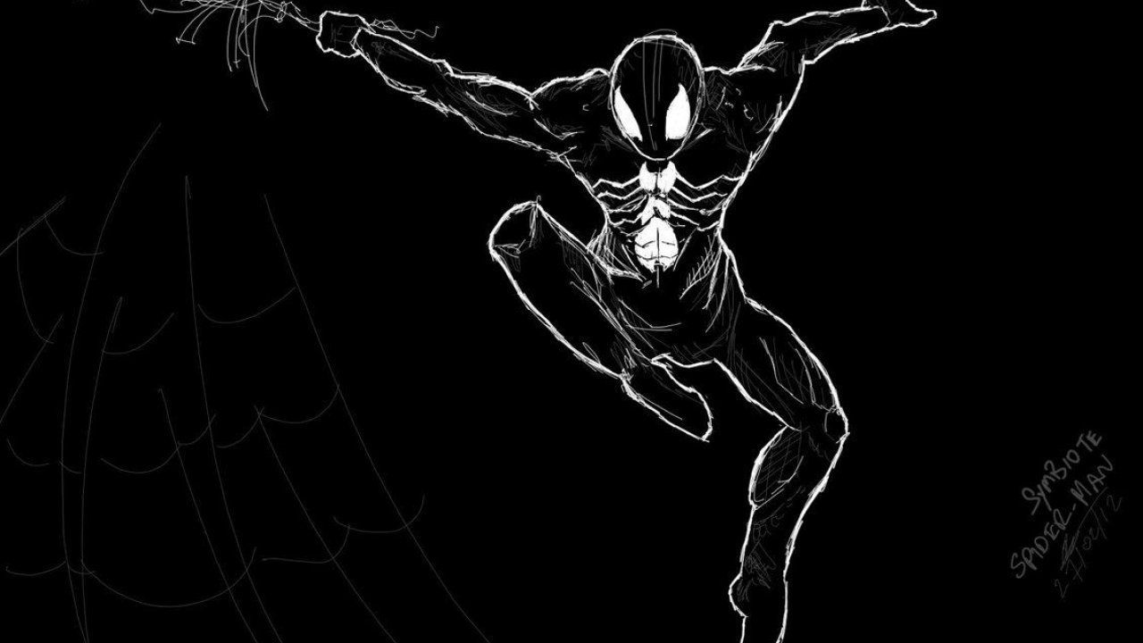 1280x720 Spider Man Black And White Wallpaper