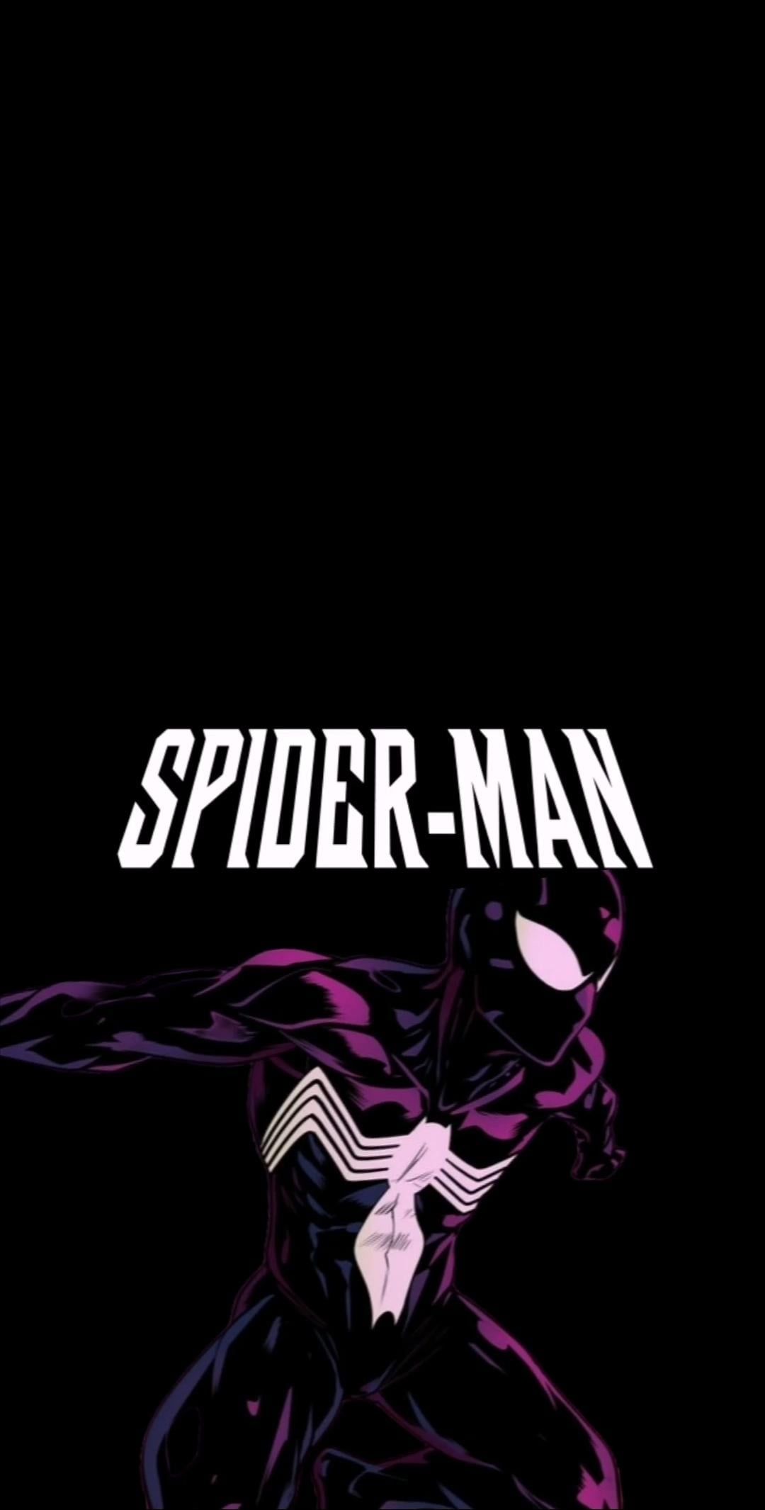 1080x2131 Black suit Spidey wallpaper