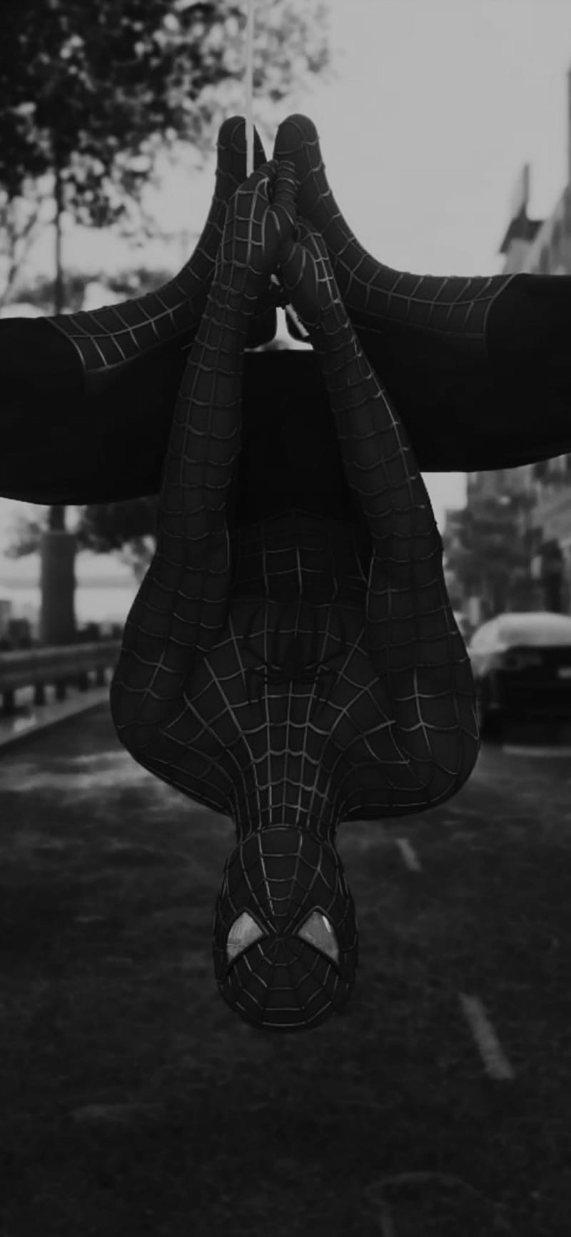 800x1732 Spider Man, black, spider man ps white, HD phone wallpaper