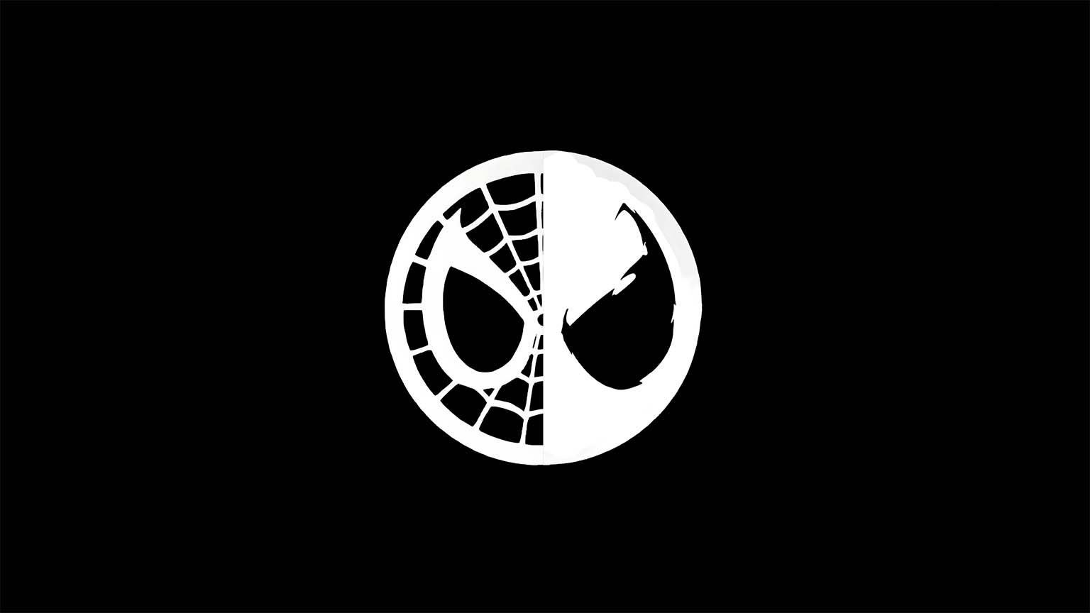 1536x864 Spider Man and Venom Black & White Desktop Wallpaper 4K & HD