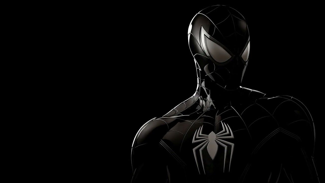 1280x720 spider man black suit symbiote marvel comics live desktop wallpaper 4k 1