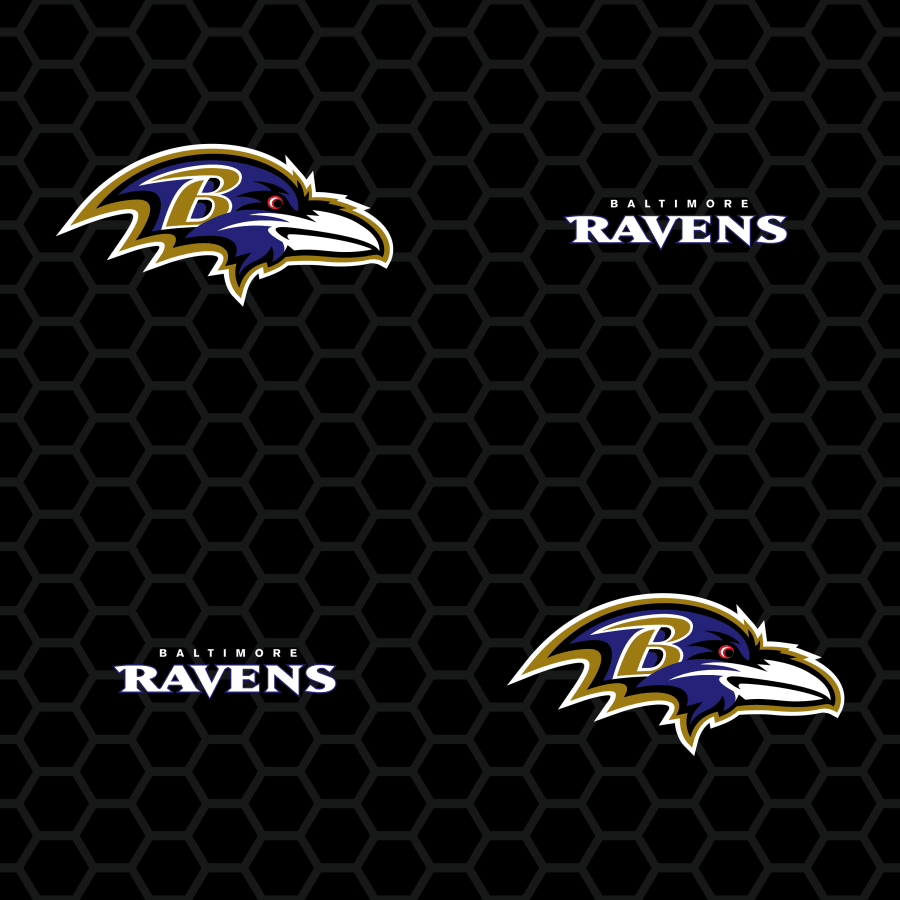 900x900 Baltimore Ravens: Logo Pattern (Black) Licensed