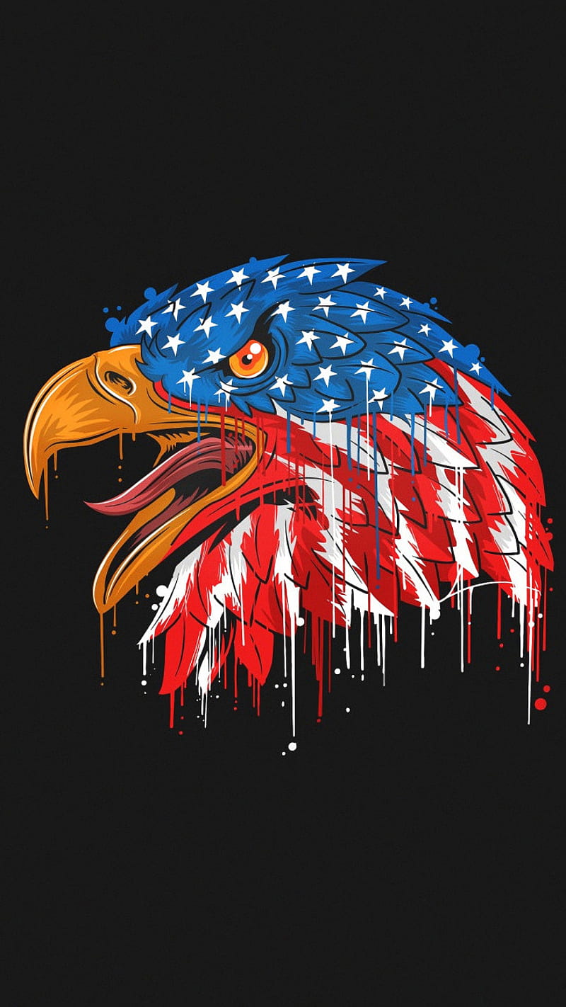 800x1422 American Flag Eagle, america, artwork, bird, logo, usa, HD phone wallpaper