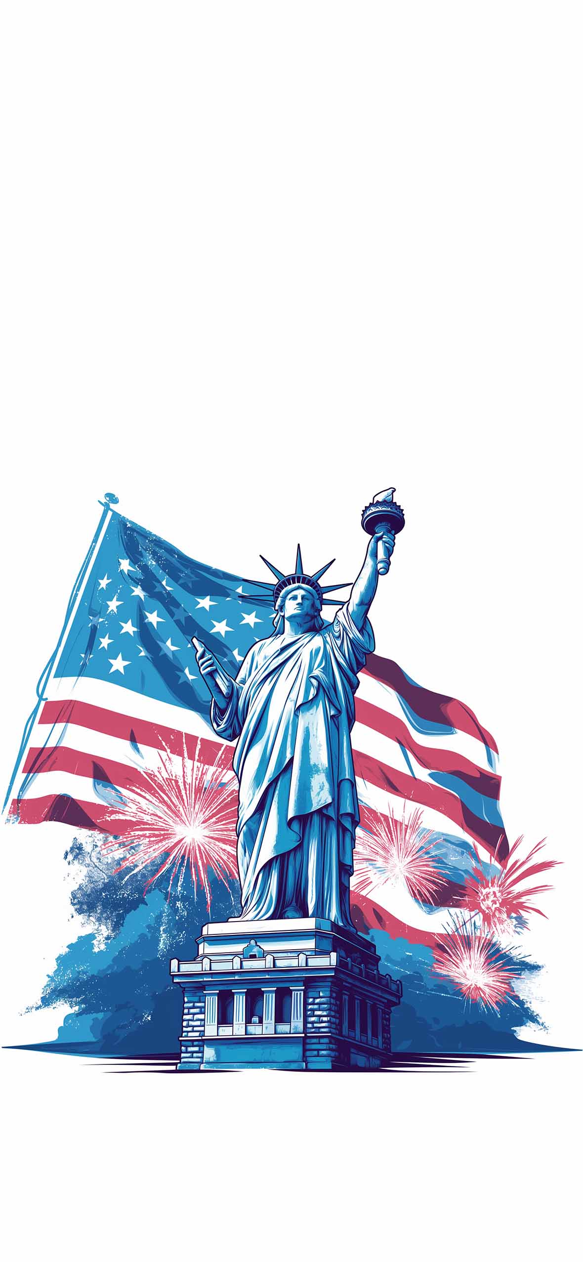 1180x2554 USA 4th Of July Fireworks Art Wallpaper Wallpaper HD