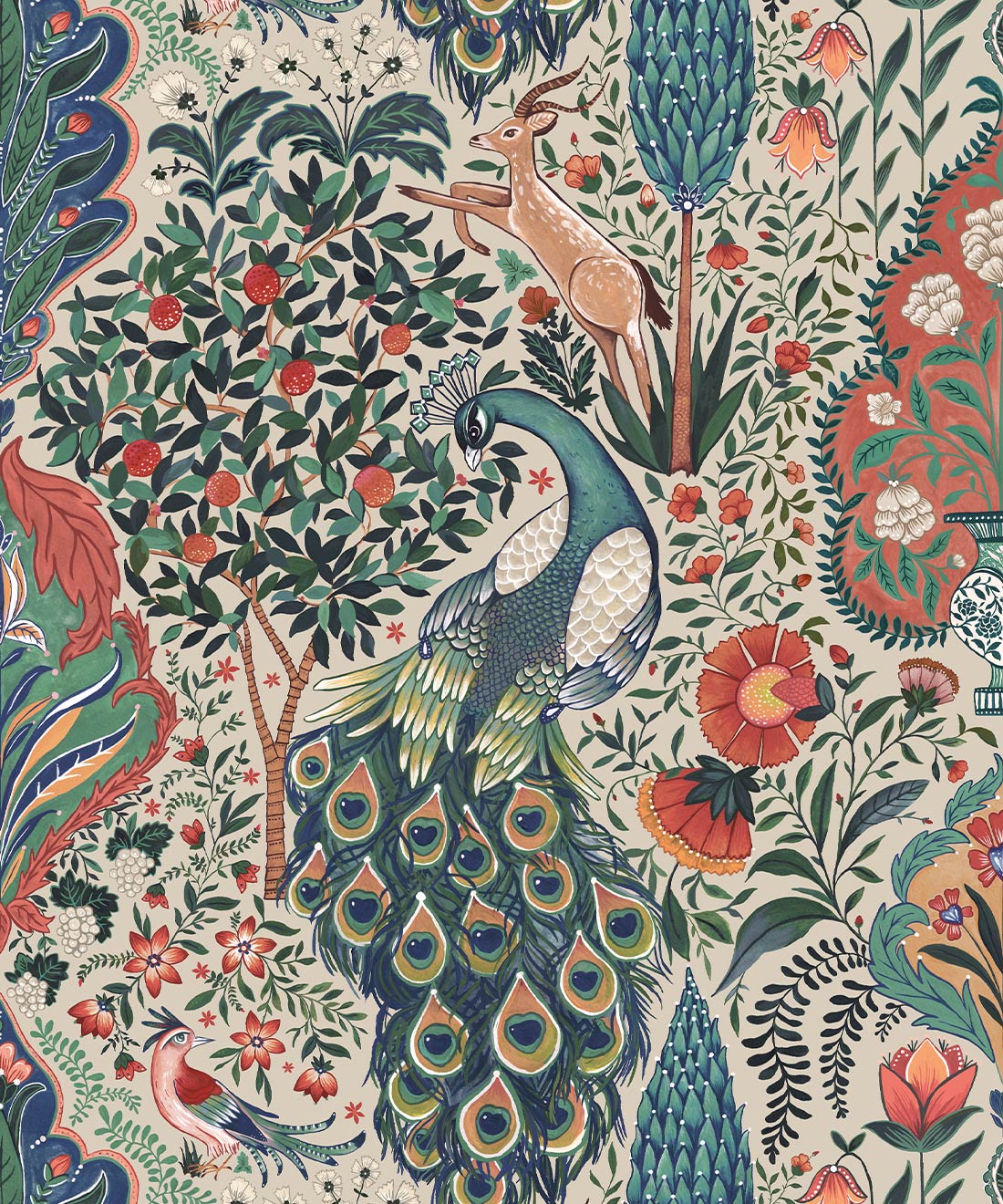 1100x1320 Peacock Garden Wallpaper Exclusive Woven Wallpaper Roll Set
