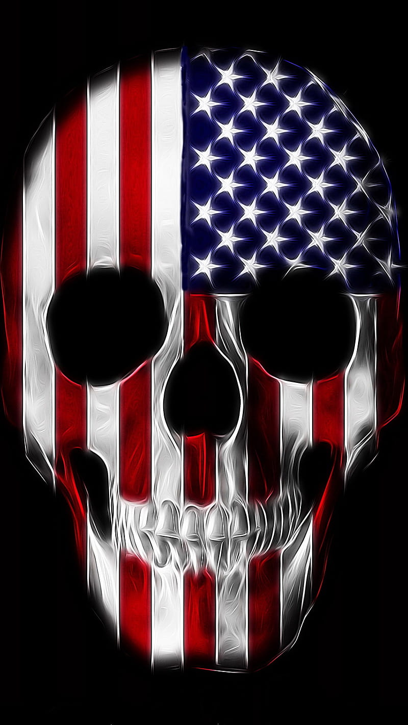 800x1422 Americano, abstract, american, art, colors, flag, skull, us, HD phone wallpaper