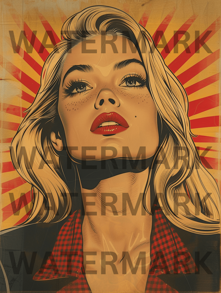 904x1200 Digital Image Vintage Retro Portrait Model Woman USA Wallpaper Photo AI Art
