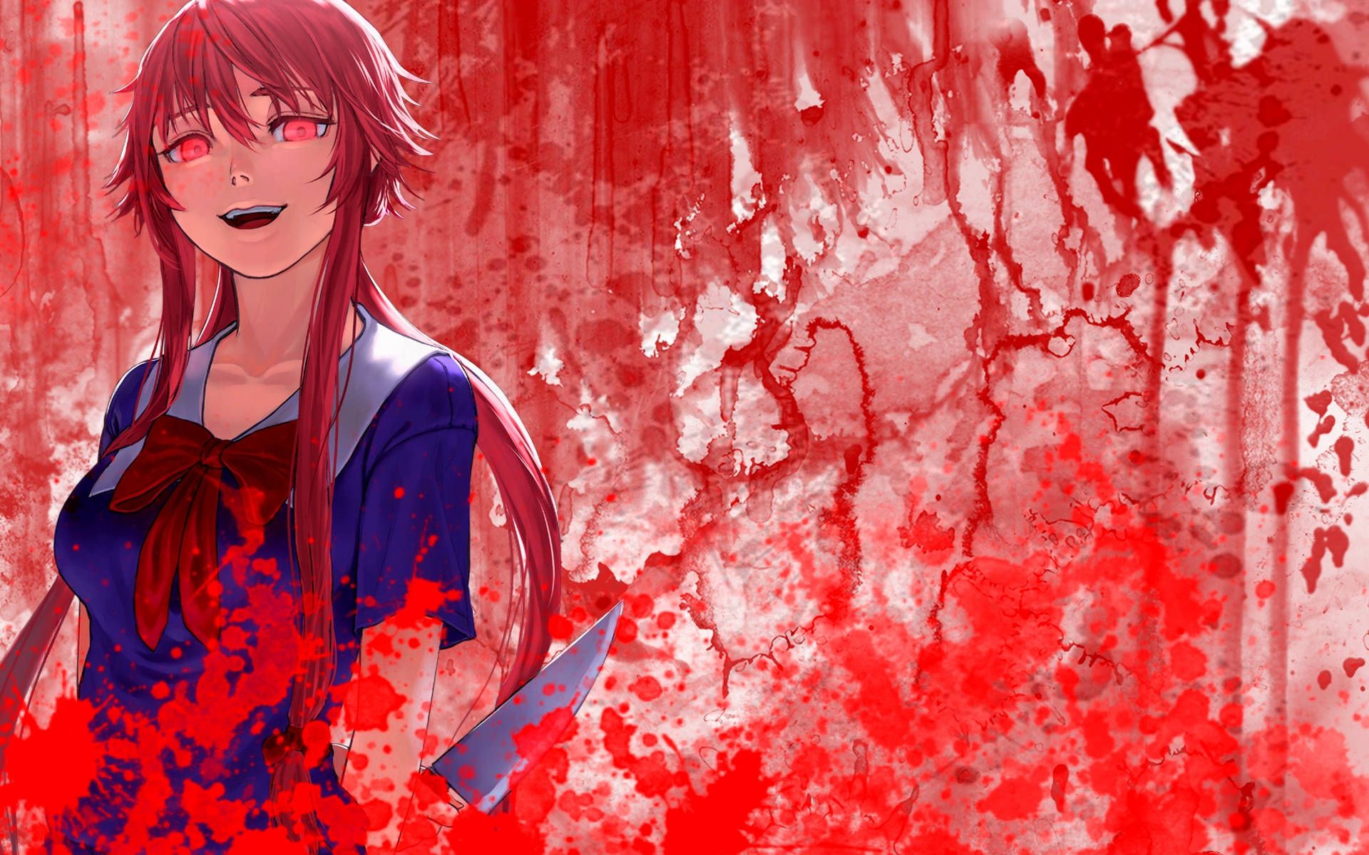 1920x1200 Download Yuno Gasai Blood Rain Wallpaper