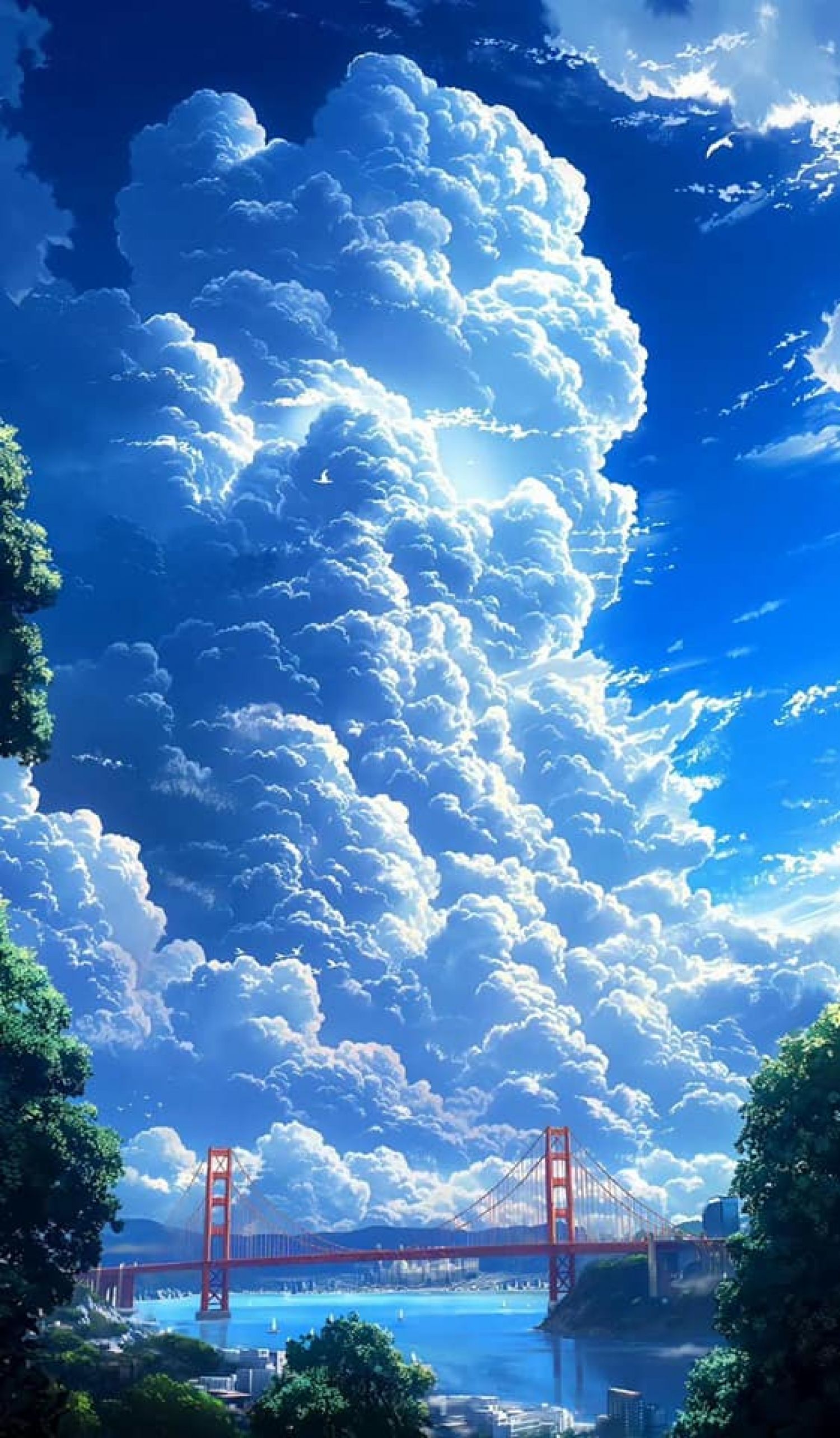 1500x2566 Anime Clouds Animated Cartoon San Francisco California USA